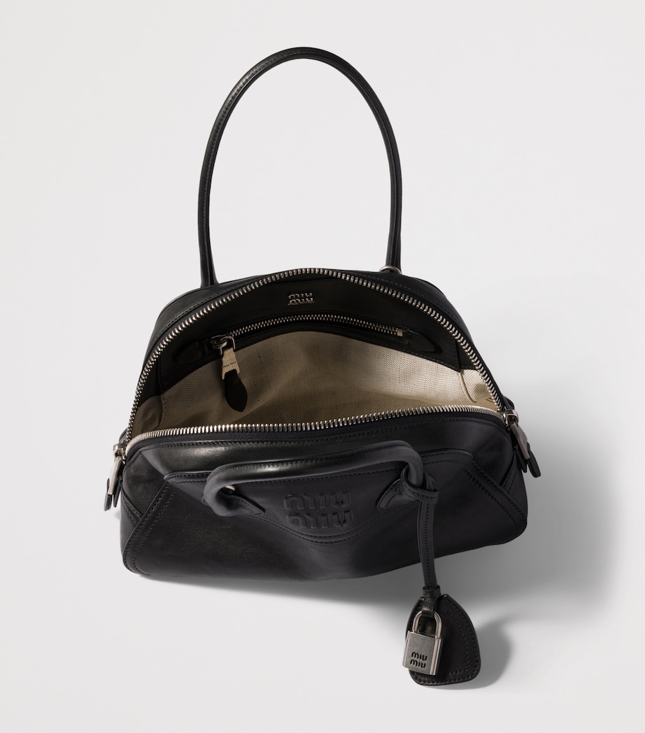 Miu Miu Nappa Leather Vivant Top-Handle Bag Black Image 5