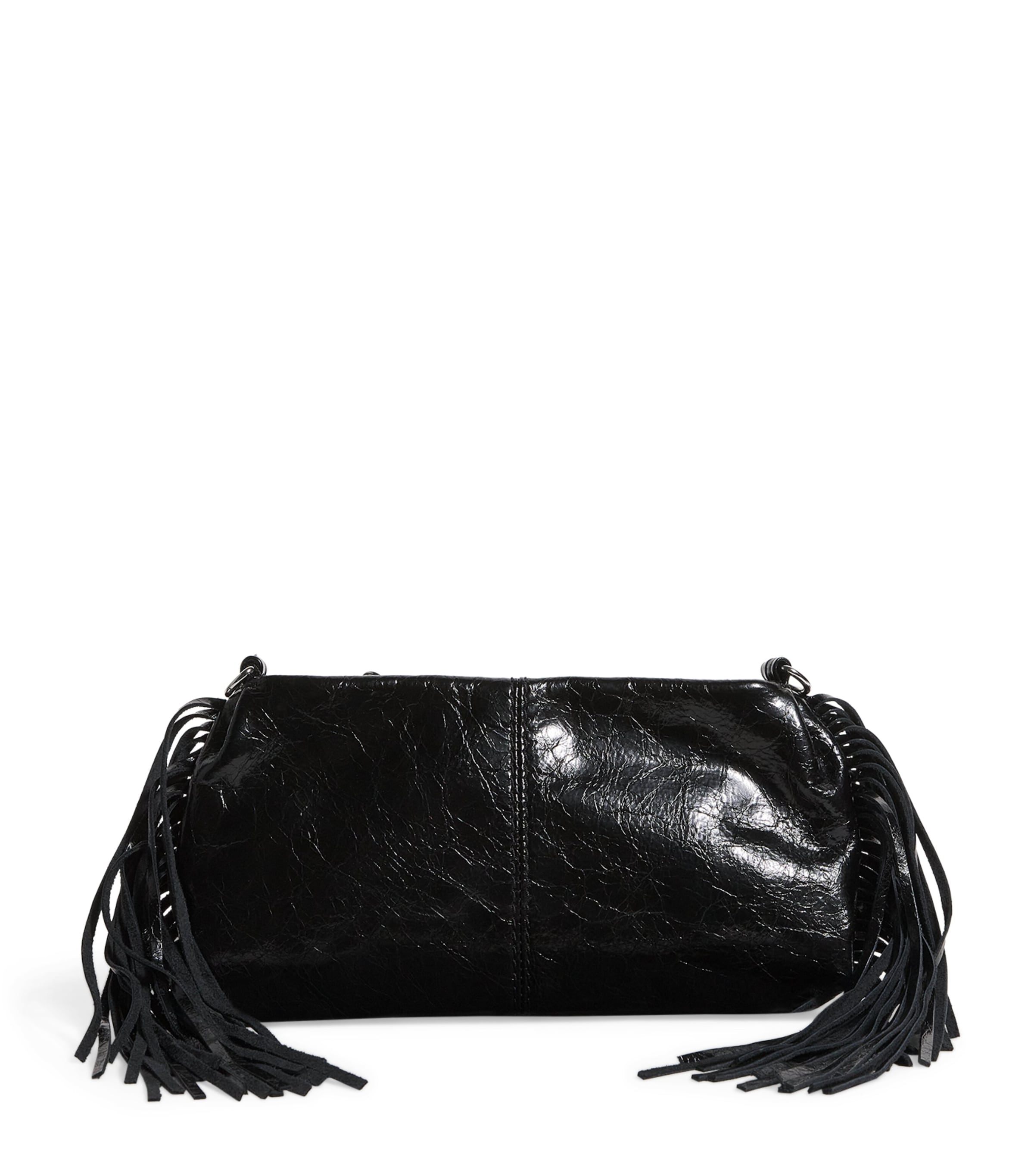 Maje Leather Miss M Clutch Bag In Black