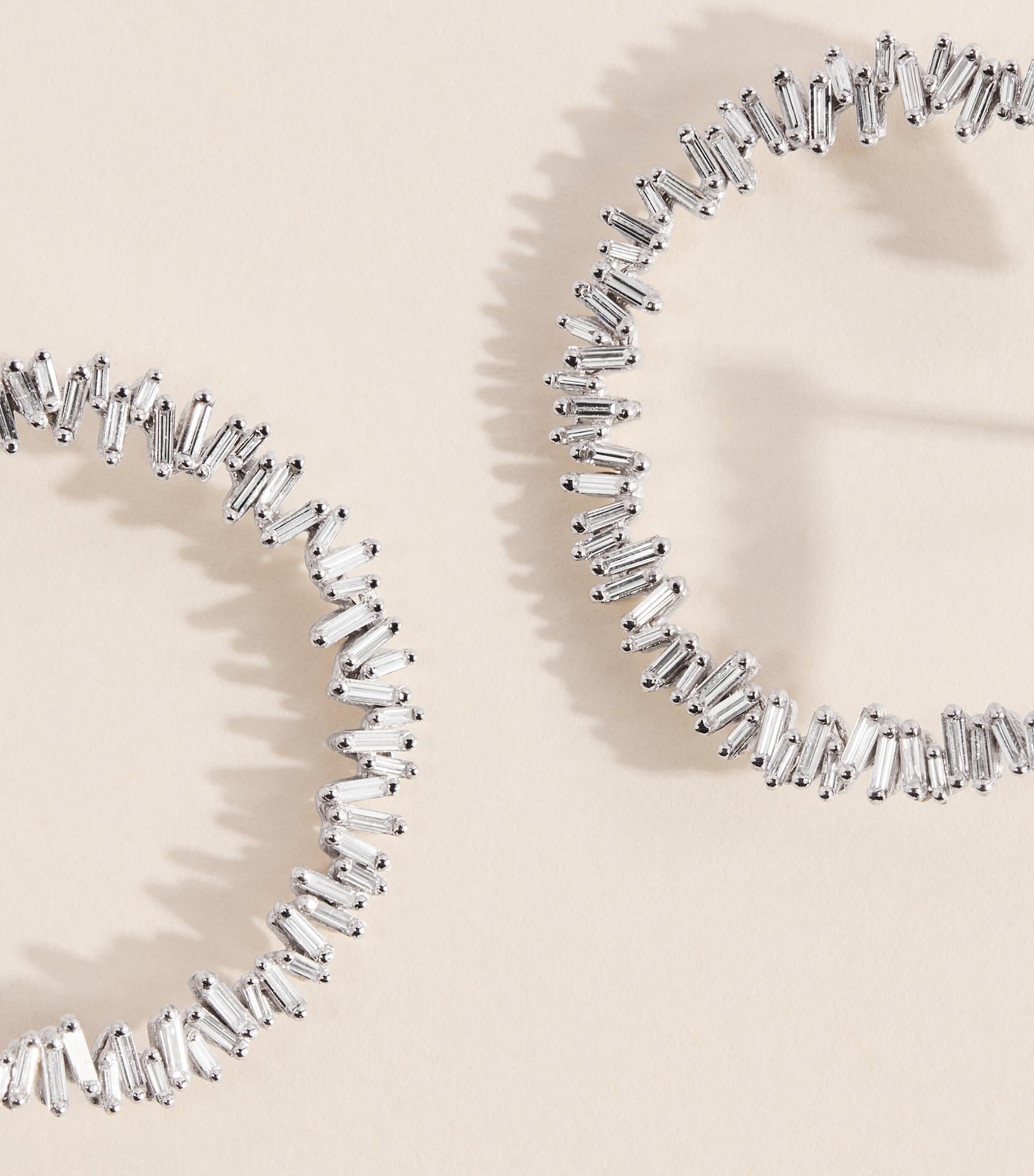 Suzanne Kalan White Gold and Diamond Sideways Hoop Earrings Wg/wd Image 4