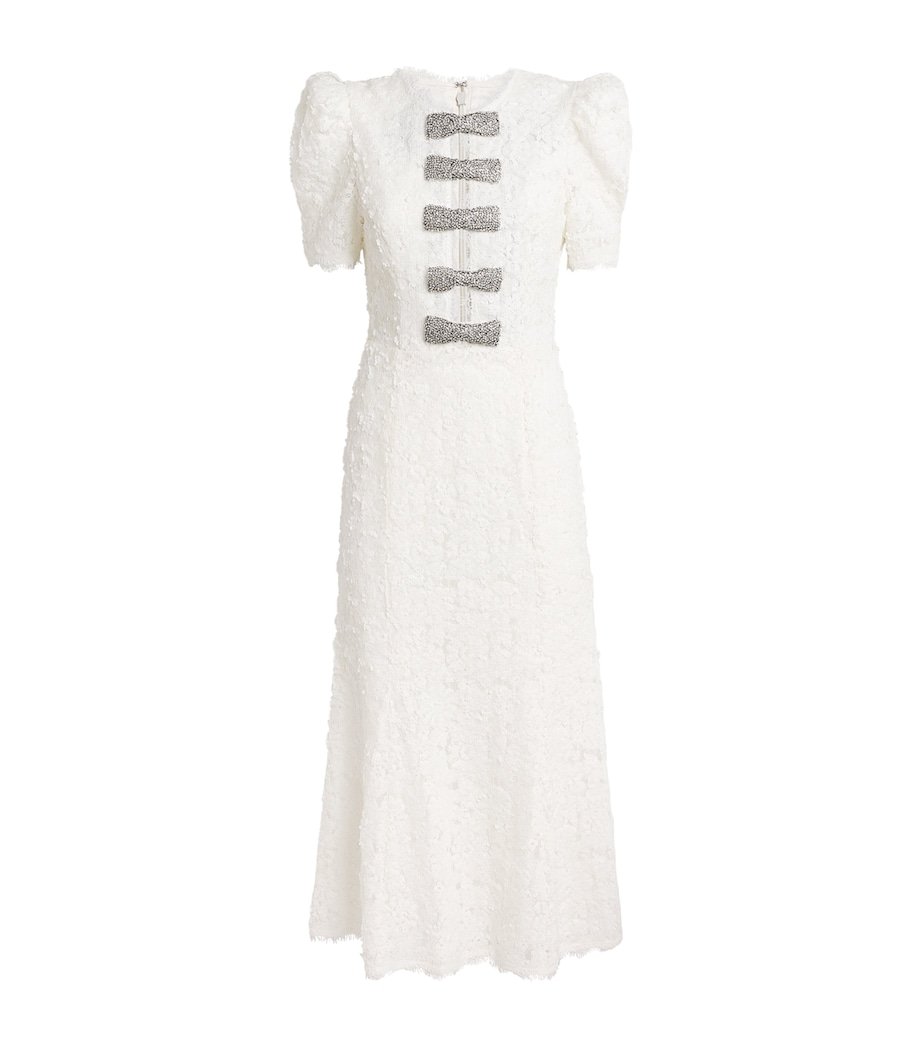 Rebecca Vallance Womens Bow-Detail Dillon Midi Dress Ivory Image 1