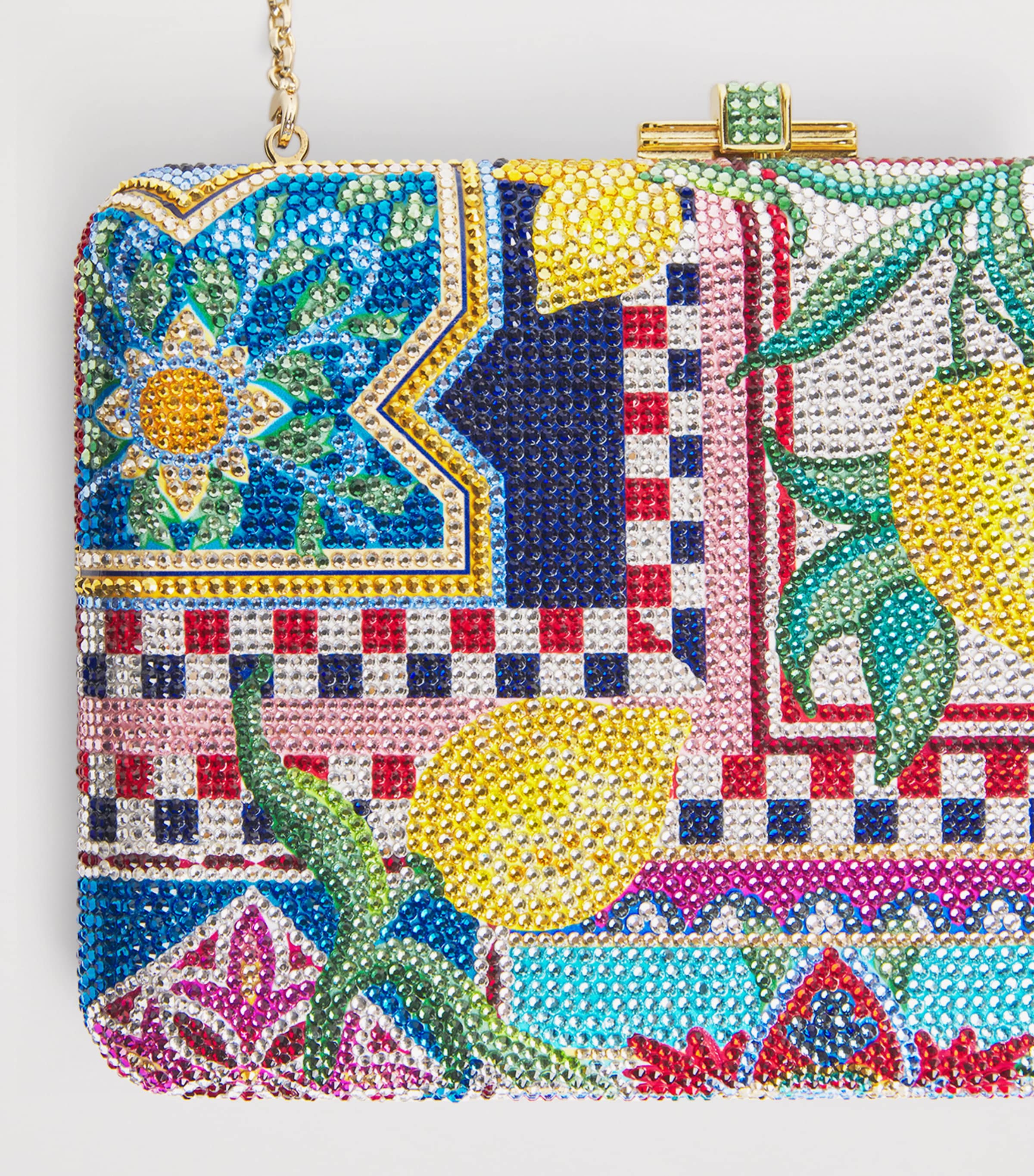 Judith Leiber Embellished Slim Slide Clutch Bag Chmpgn Dark Ind Mul Image 6