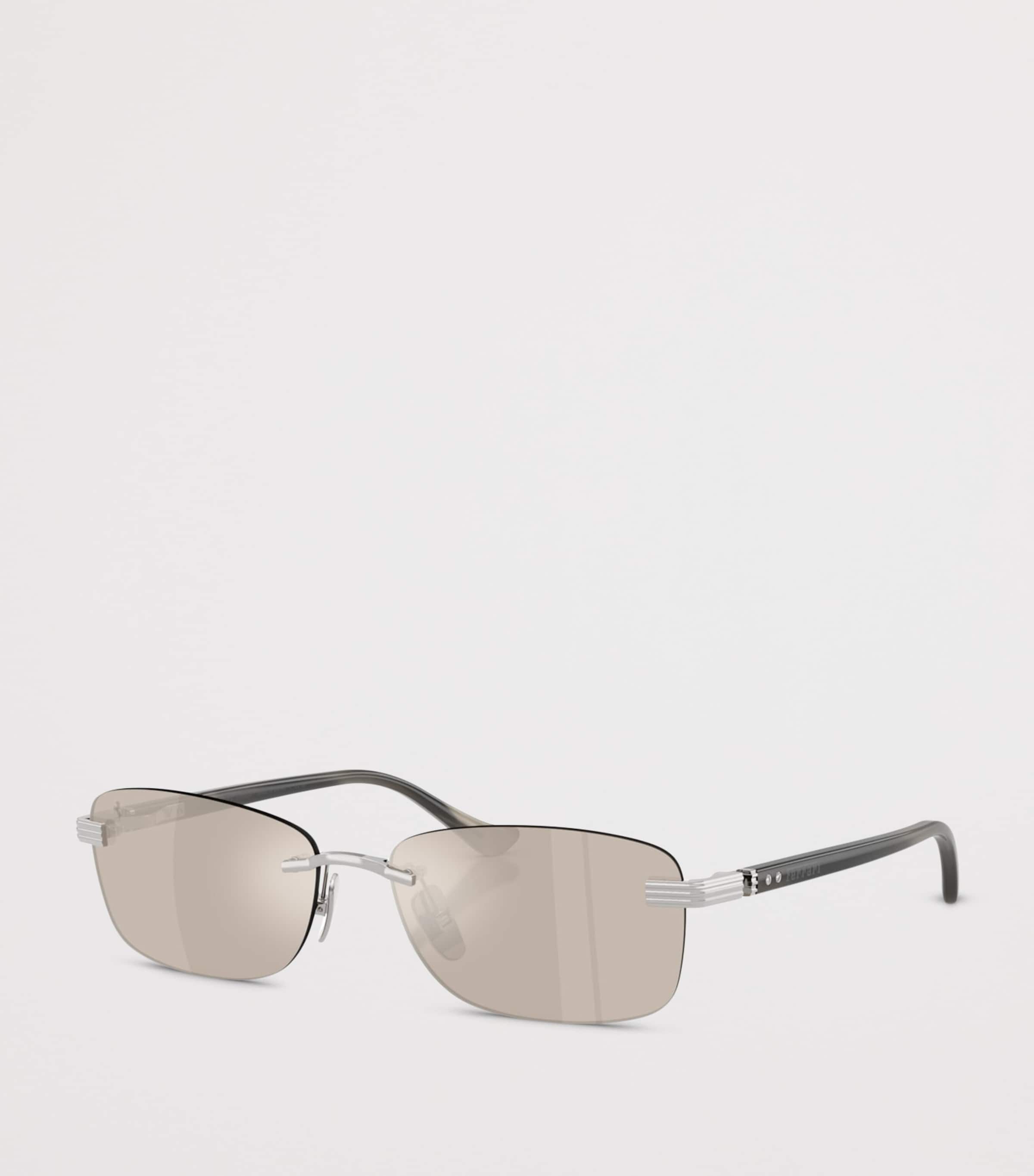 Ferrari Titanium Rimless Rectangular Sunglasses Silver Image 2