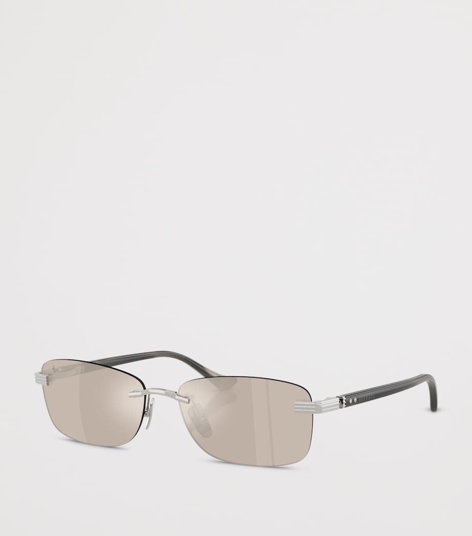 Ferrari Titanium Rimless Rectangular Sunglasses Silver Image 2