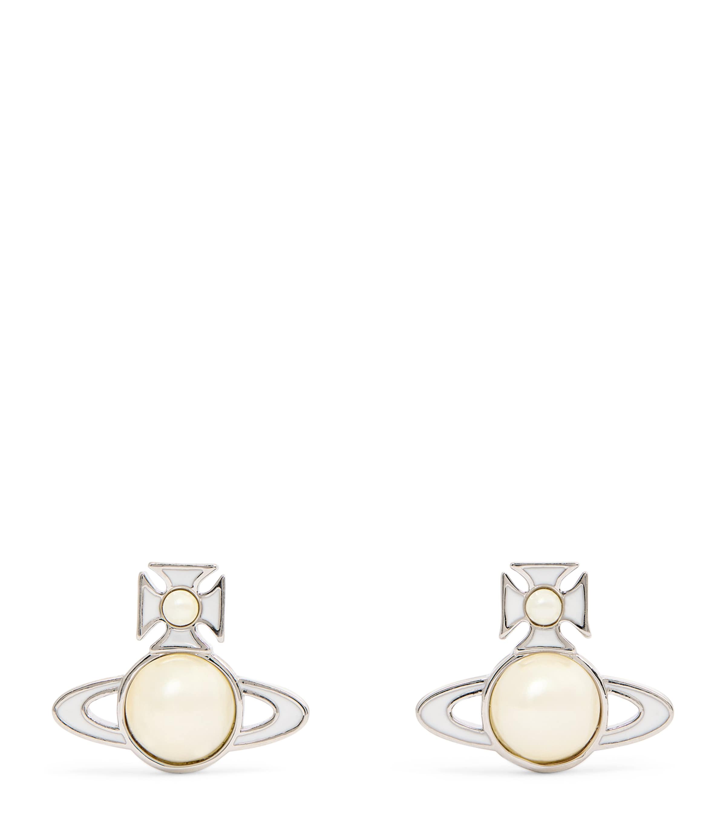 Vivienne Westwood Embellished Tillya Earrings In Silver