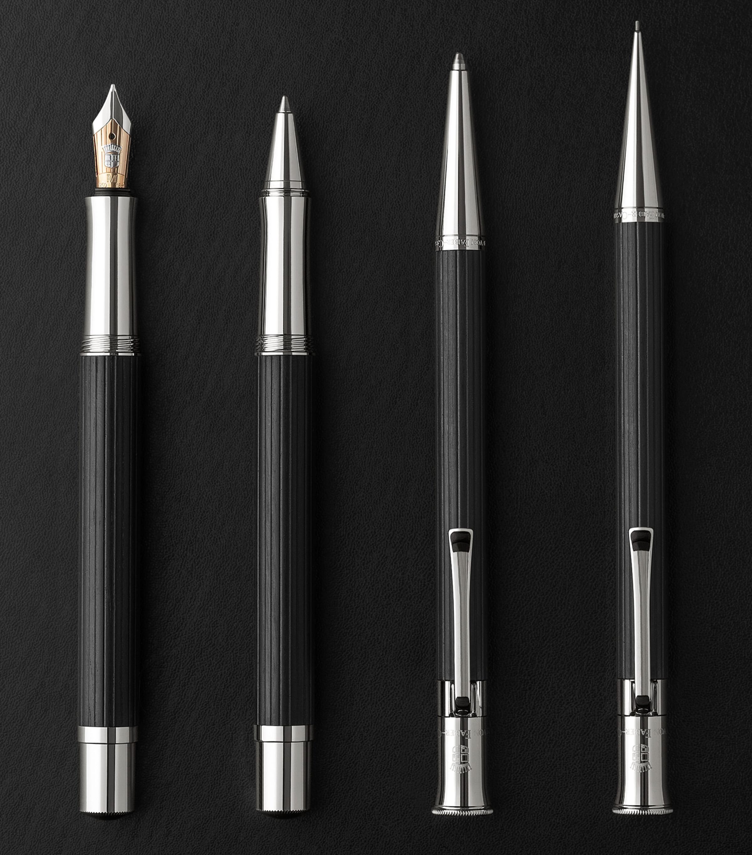 Graf von Faber-Castell Wood and Platinum-Plated Classic Propelling Ballpoint Pen Black Wood Image 3