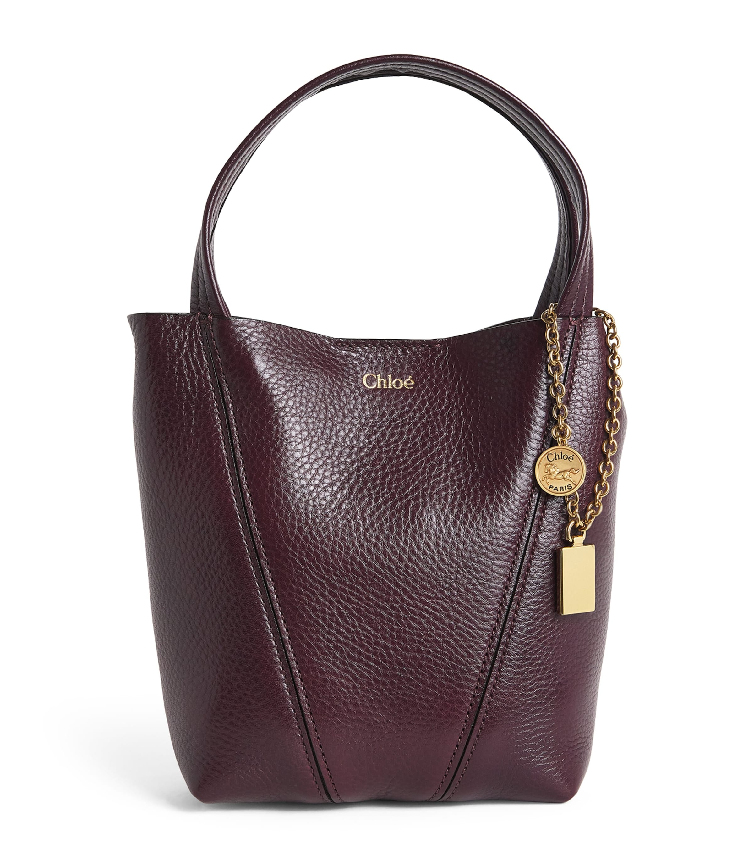 Small Leather Spin Tote Bag PERFECT PLUM Image 1