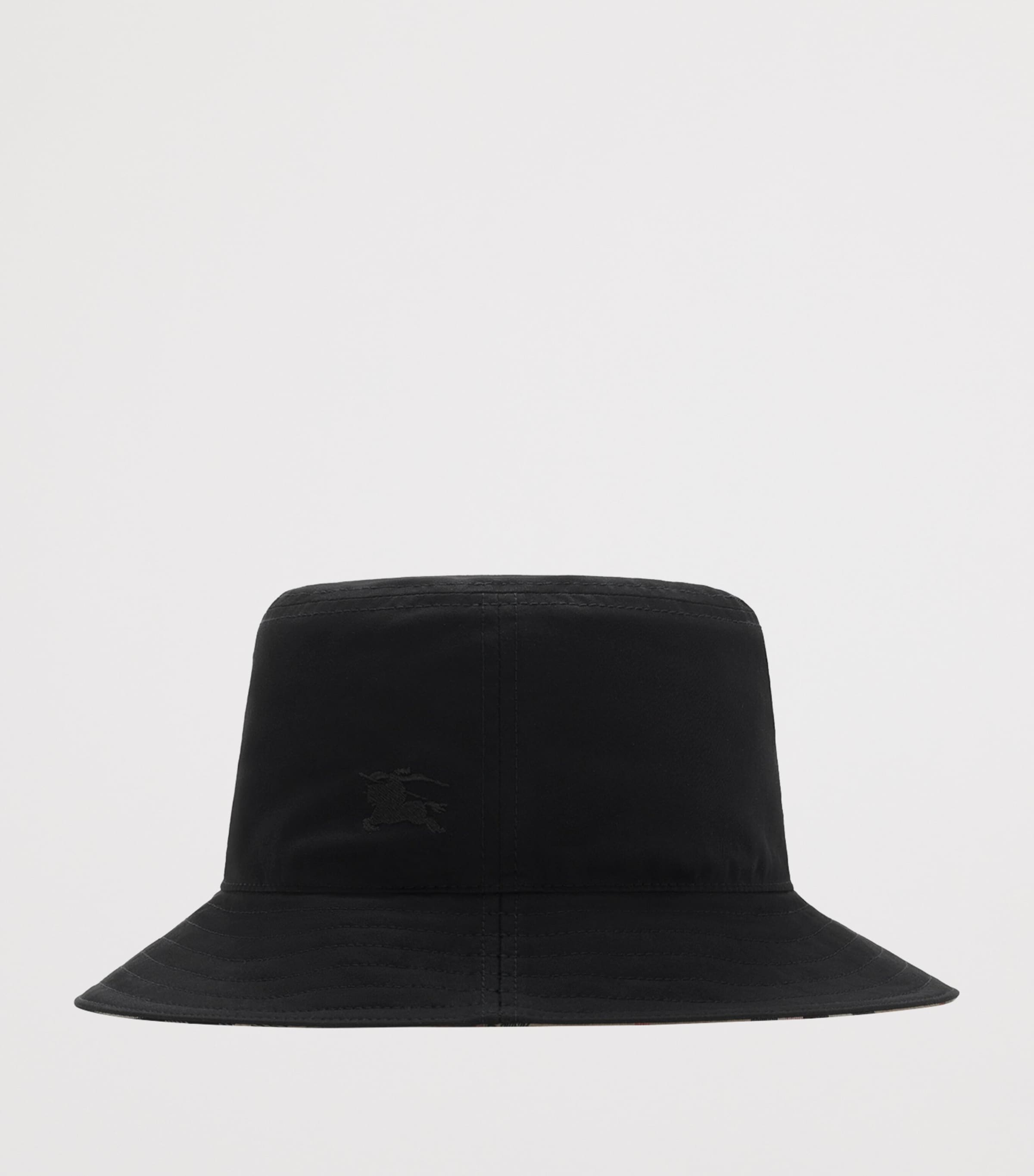 Burberry Black Gabardine Reversible Bucket Hat | Harrods US