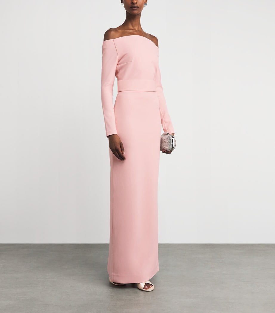 Solace London Womens Sabina Column Gown Pale Pink Image 2