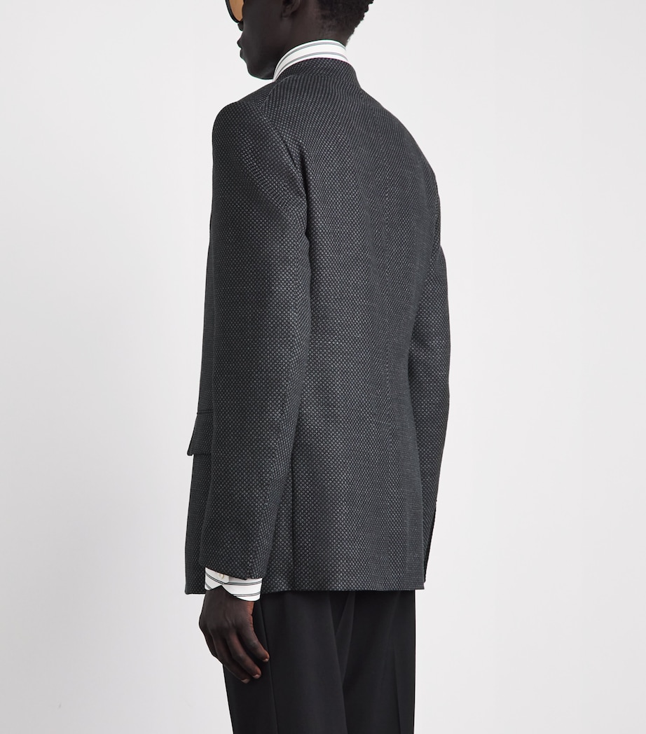 TOM FORD Mens Wool-Blend Honeycomb Shelton Blazer Nti Image 5
