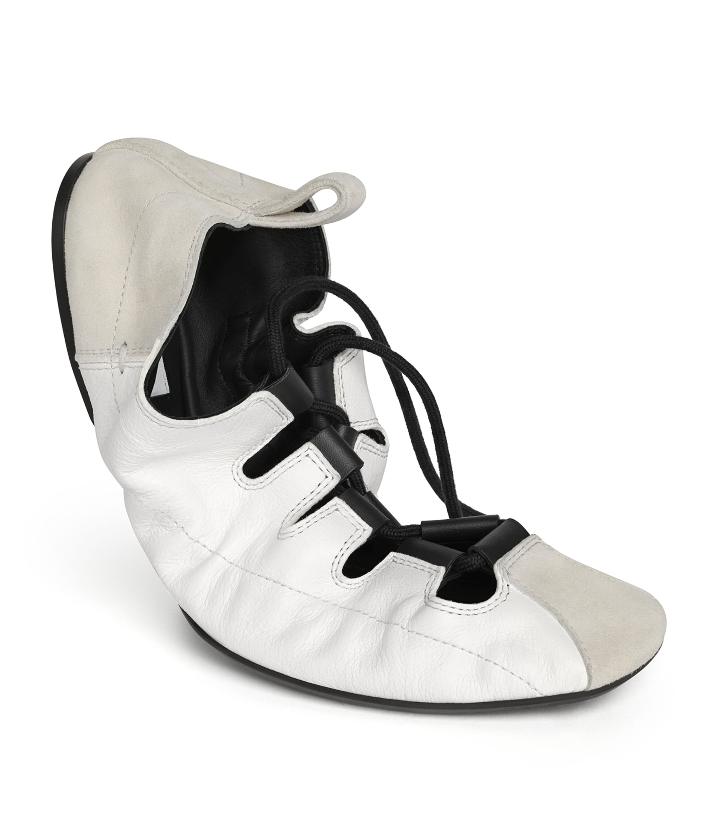 Alaïa Lambskin Lace-Up Ballet Flats Blanc Image 4