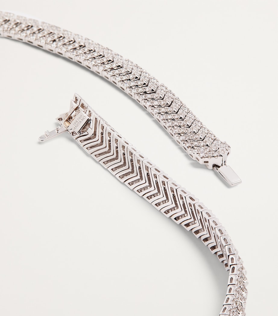 White Gold and Diamond Zipper Choker WHITE GOLD Image 5