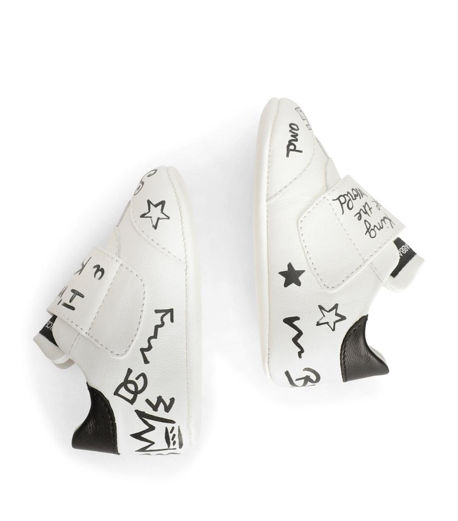 Lambskin Graffiti Print Sneakers HWF57-SCRITTE FD Image 1