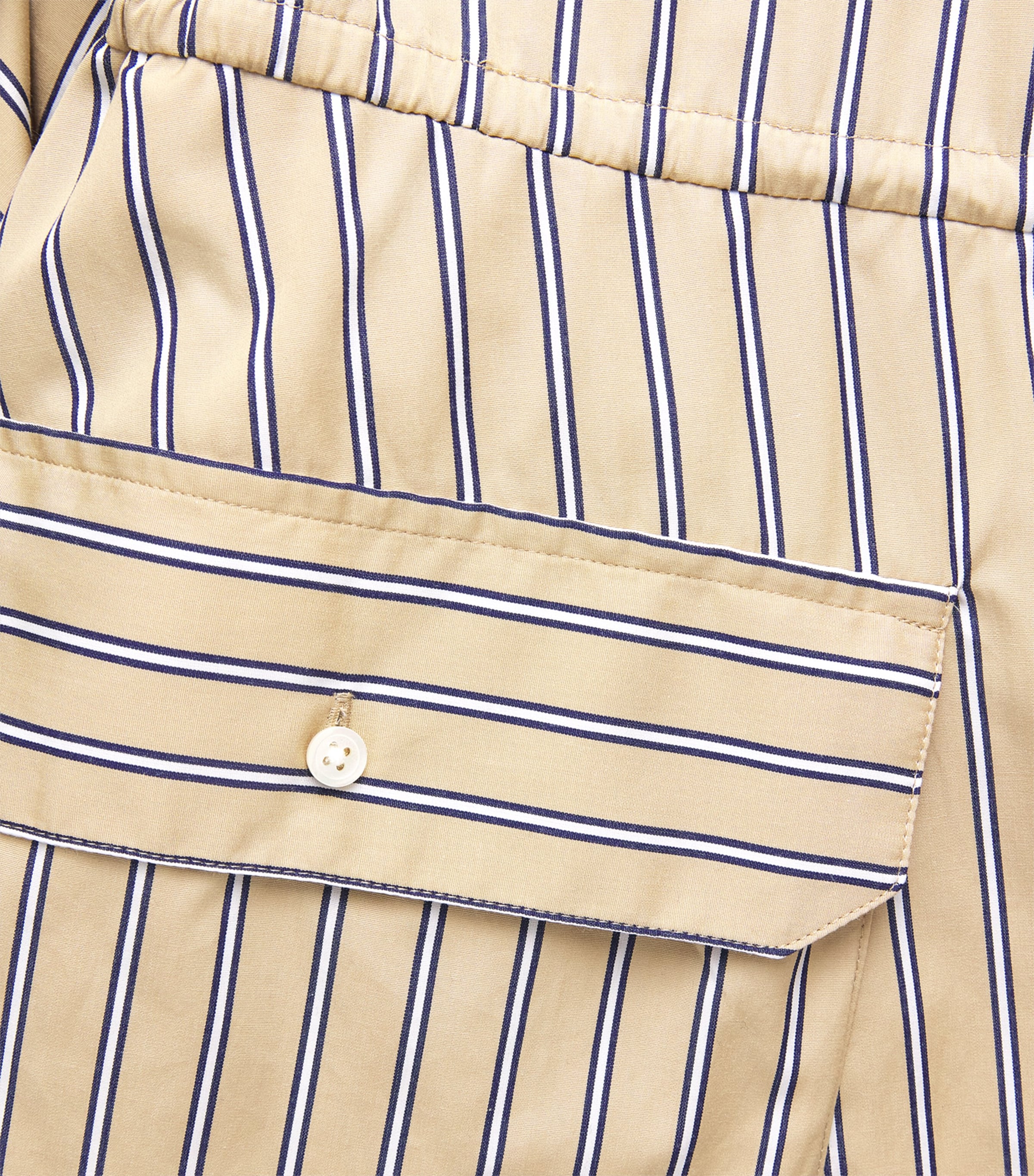 Polo Ralph Lauren Womens Cotton Stripe Midi Shirt Dress Tan Royal Mul Image 6
