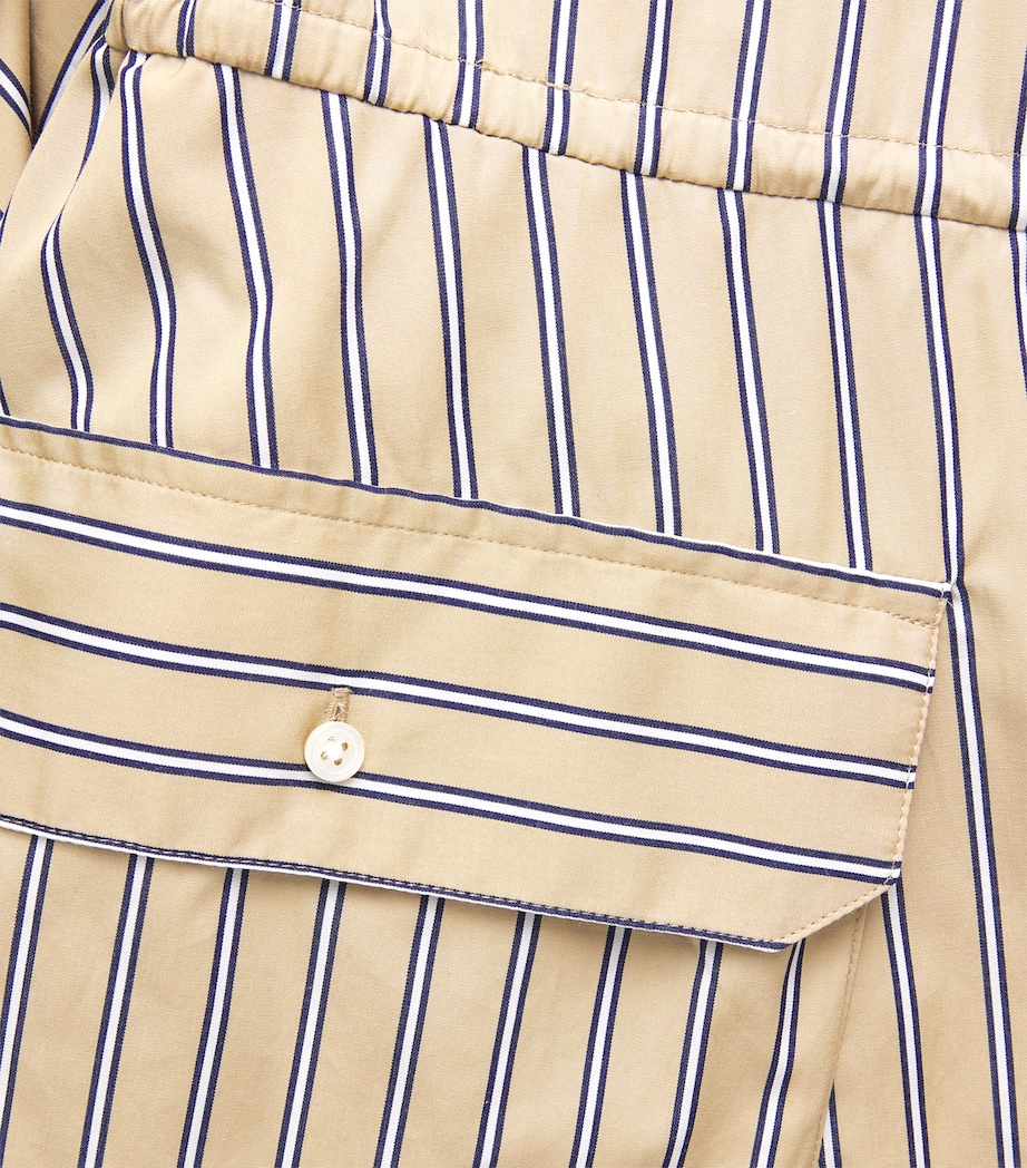Polo Ralph Lauren Womens Cotton Stripe Midi Shirt Dress Tan Royal Mul Image 6