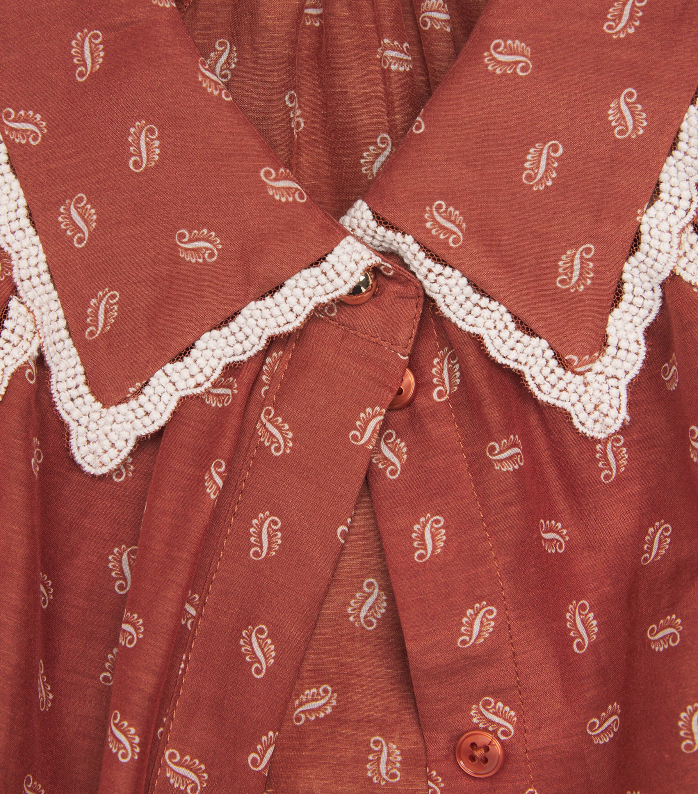 ME+EM Womens Cotton-Silk Paisley Blouse Orange Multi Image 5