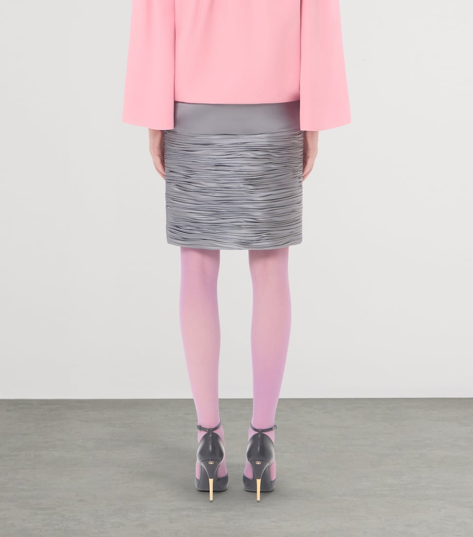 Valentino Womens Satin Draped Plissé Mini Skirt Image 5