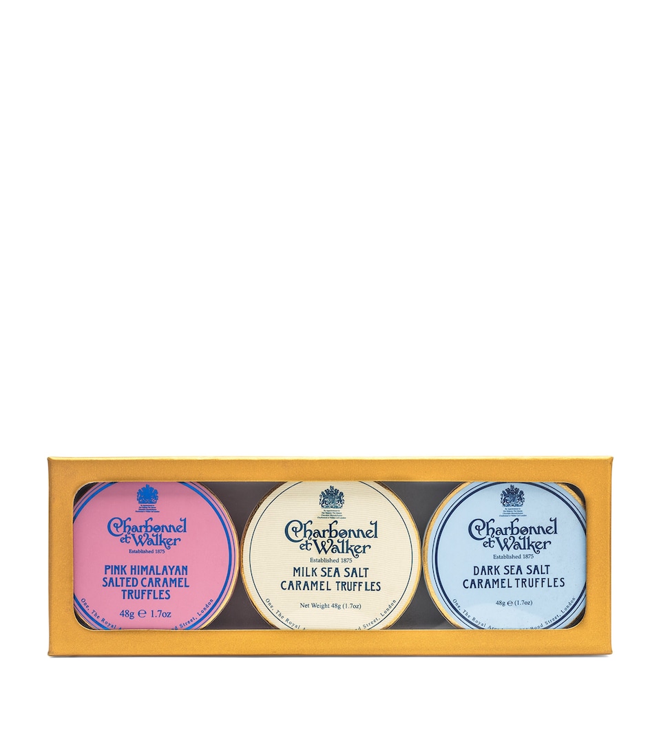 Charbonnel et Walker Dark, Milk and Pink Himalayan Salted Caramel Truffles Gift Set (3 x 48g)