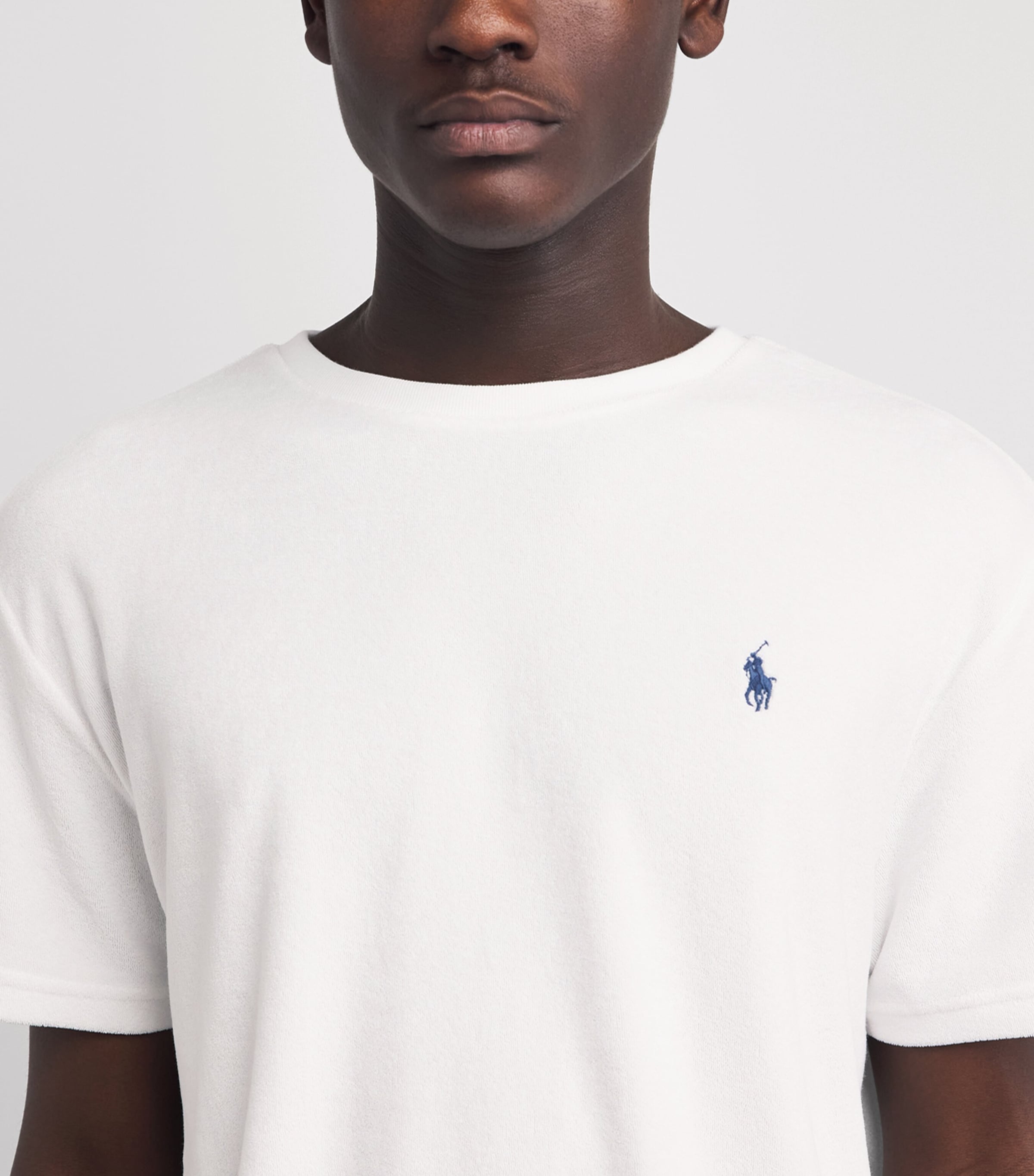 Polo Ralph Lauren Mens Cotton-Blend Terry Cloth T-Shirt White Image 3