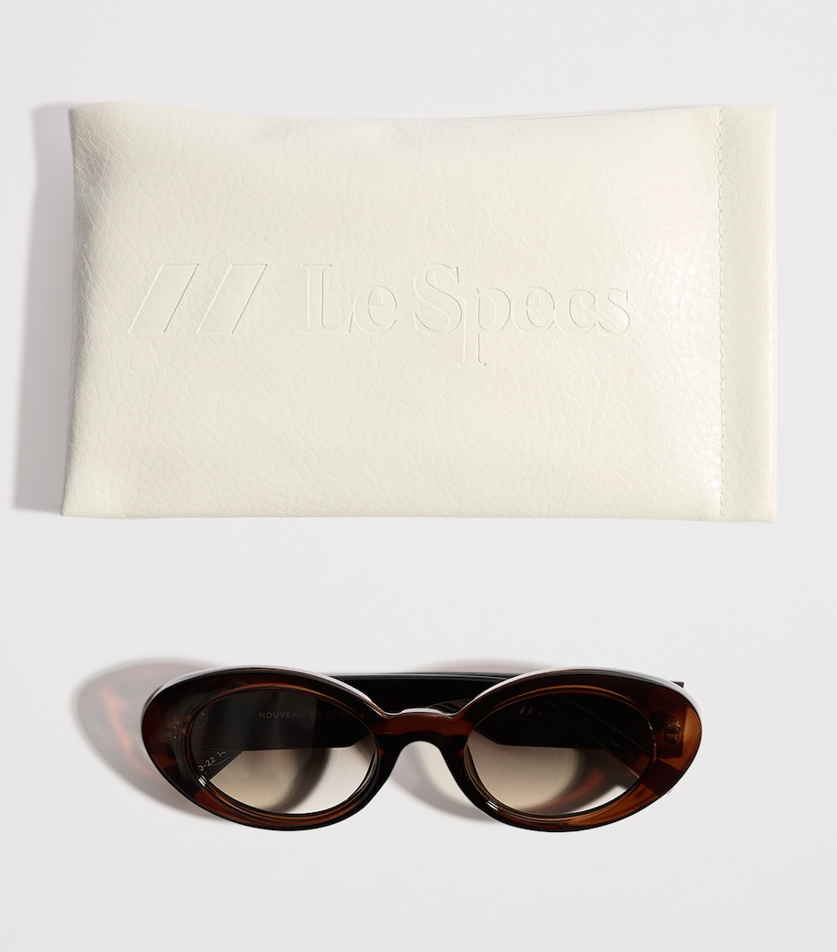 Le Specs Nouveau Vie Oval Sunglasses Chocolate Brown Image 4