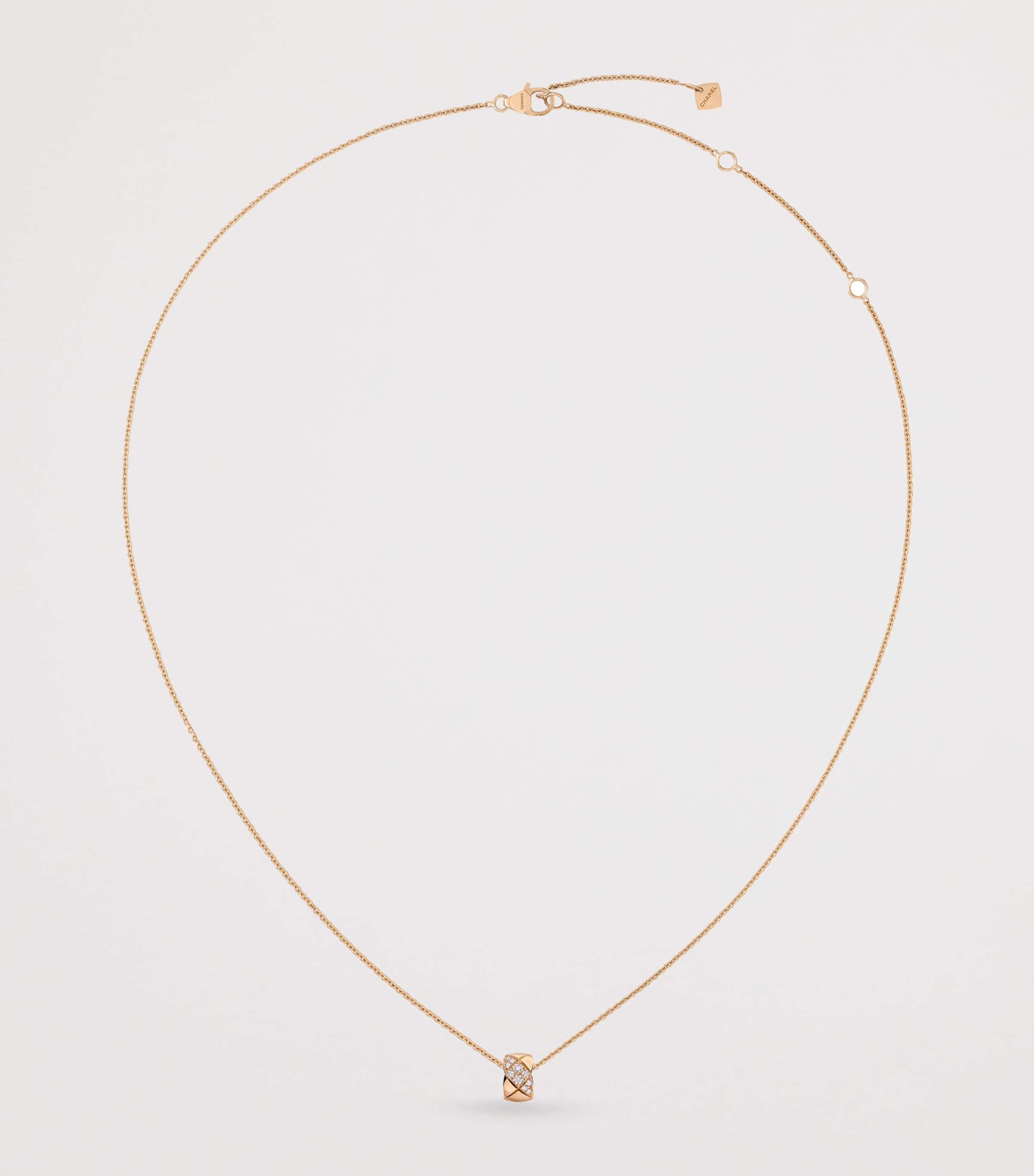 Beige Gold and Diamond Coco Crush Necklace BEIGE GOLD Image 3