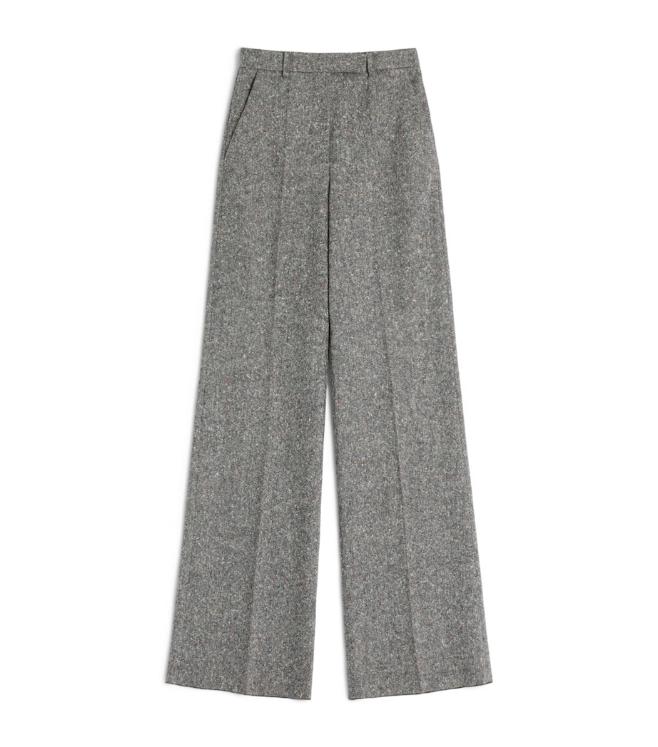 Wool-Blend Speckled Wide-Leg Trousers 0AN Image 1
