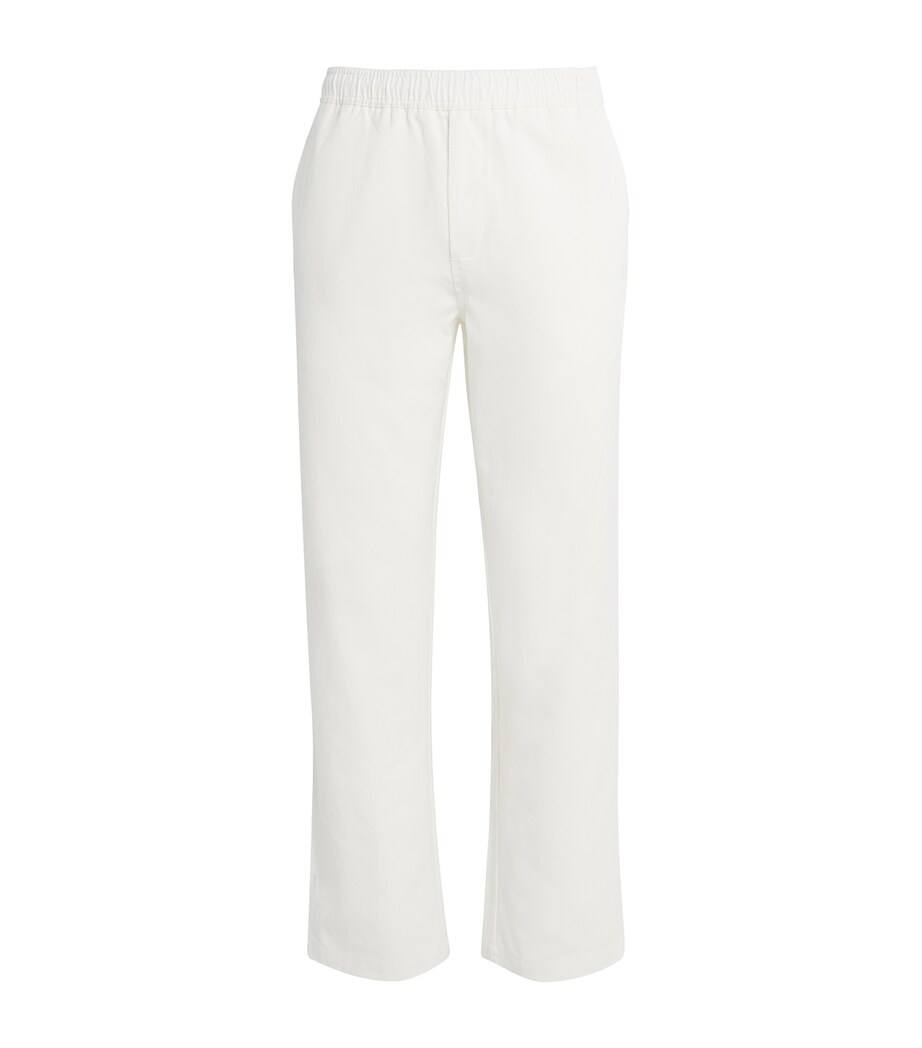 Cotton-Blend Jabari Straight Trousers CLEAR CREAM Image 1