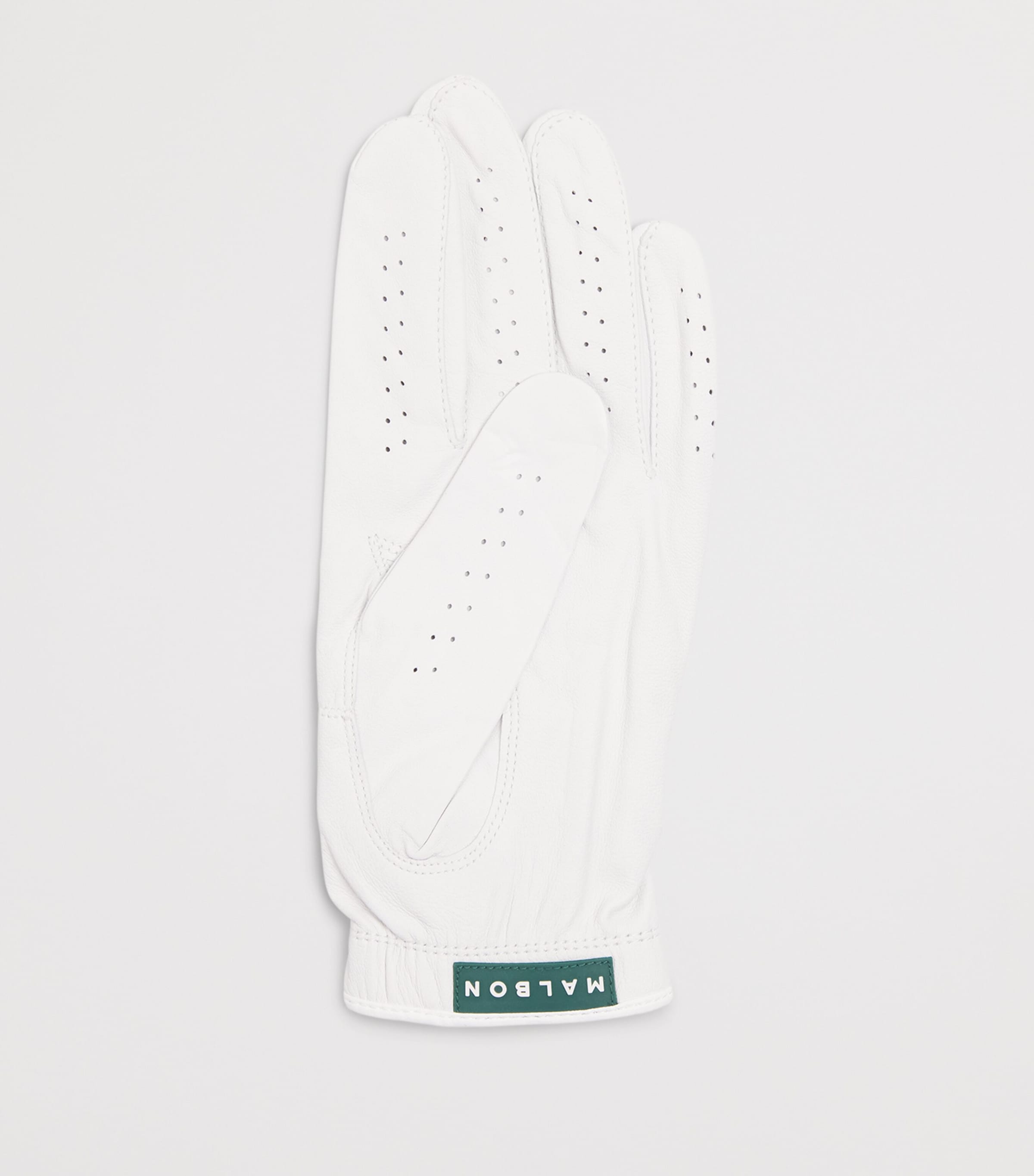 Malbon Mens Cabretta Leather Buckets Golf Glove White Image 2