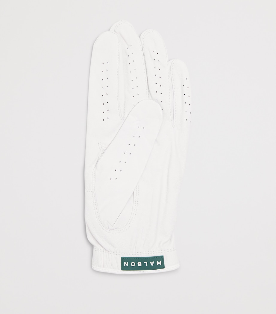 Malbon Mens Cabretta Leather Buckets Golf Glove White Image 2