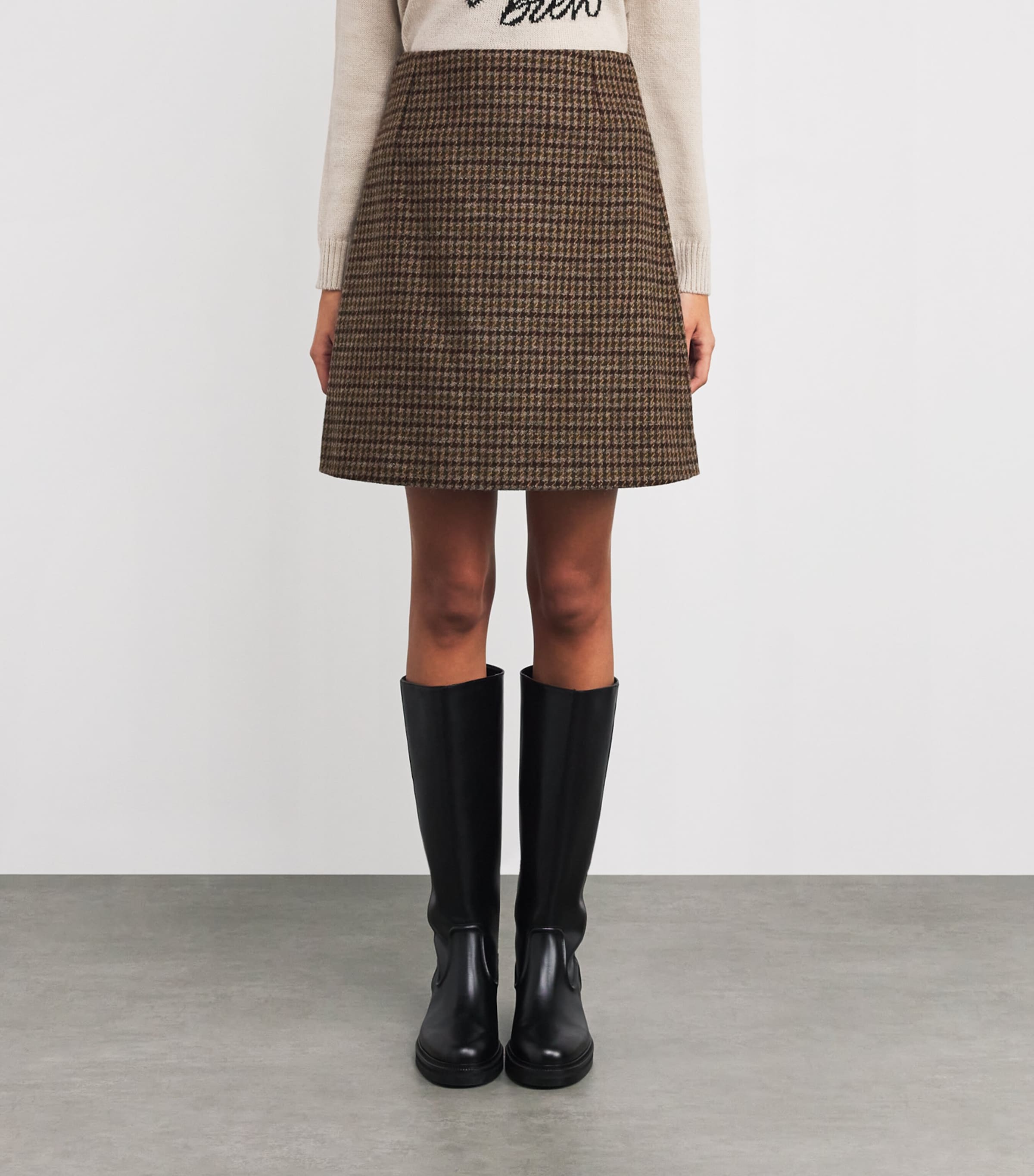 Wool-Blend A-Line Skirt WINE-COLOURED Image 3