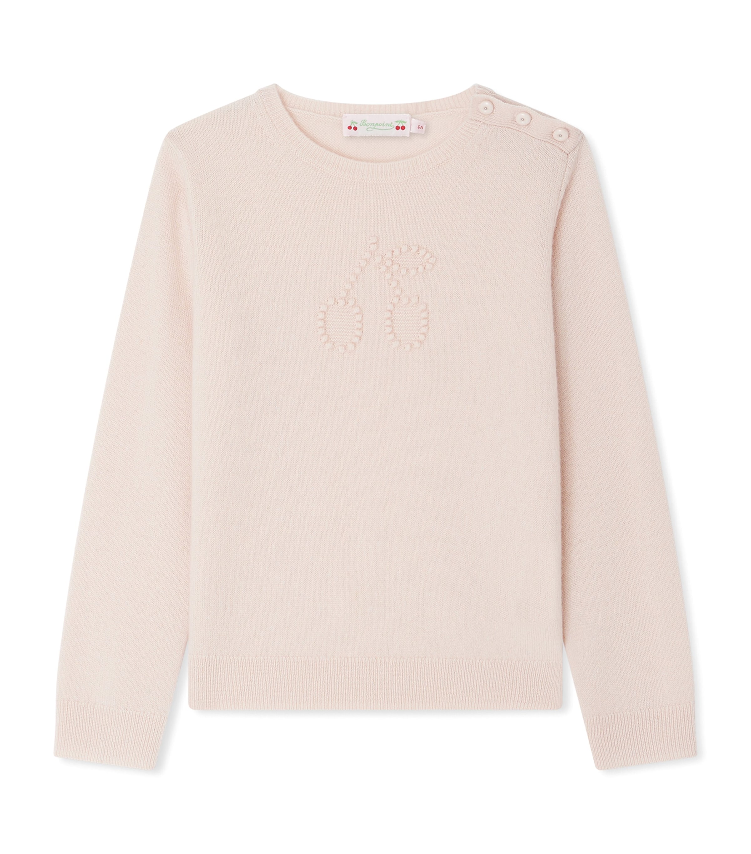 Bonpoint Cashmere Jacquard Cherry Sweater (4-8 Years) | Kids New In | Girls Clothing | Knitwear | Designers | Bonpoint