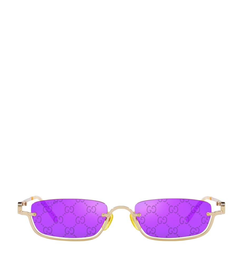 Gucci Metal Logo Rectangular Sunglasses Image 1