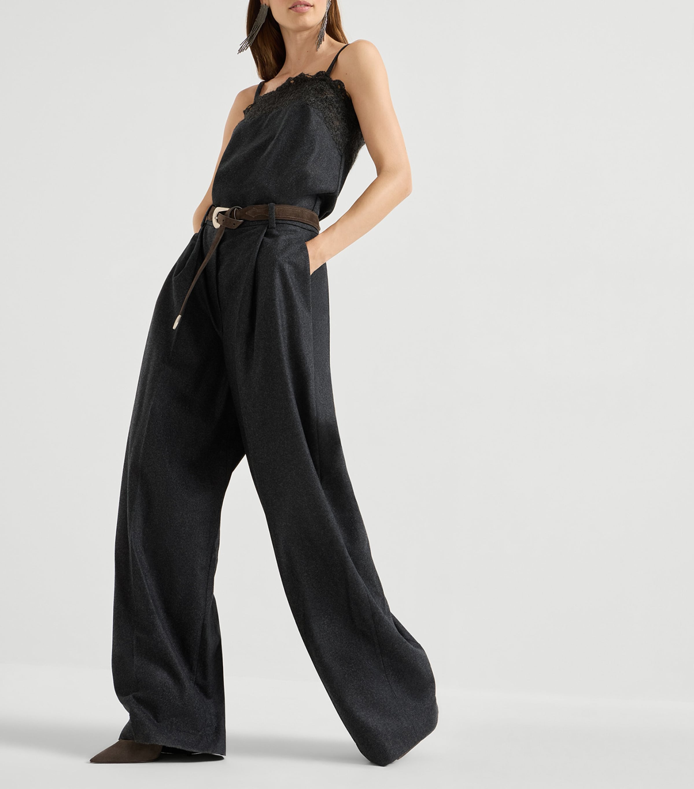 Lace-Detail Wide-Leg Jumpsuit C006 Image 5