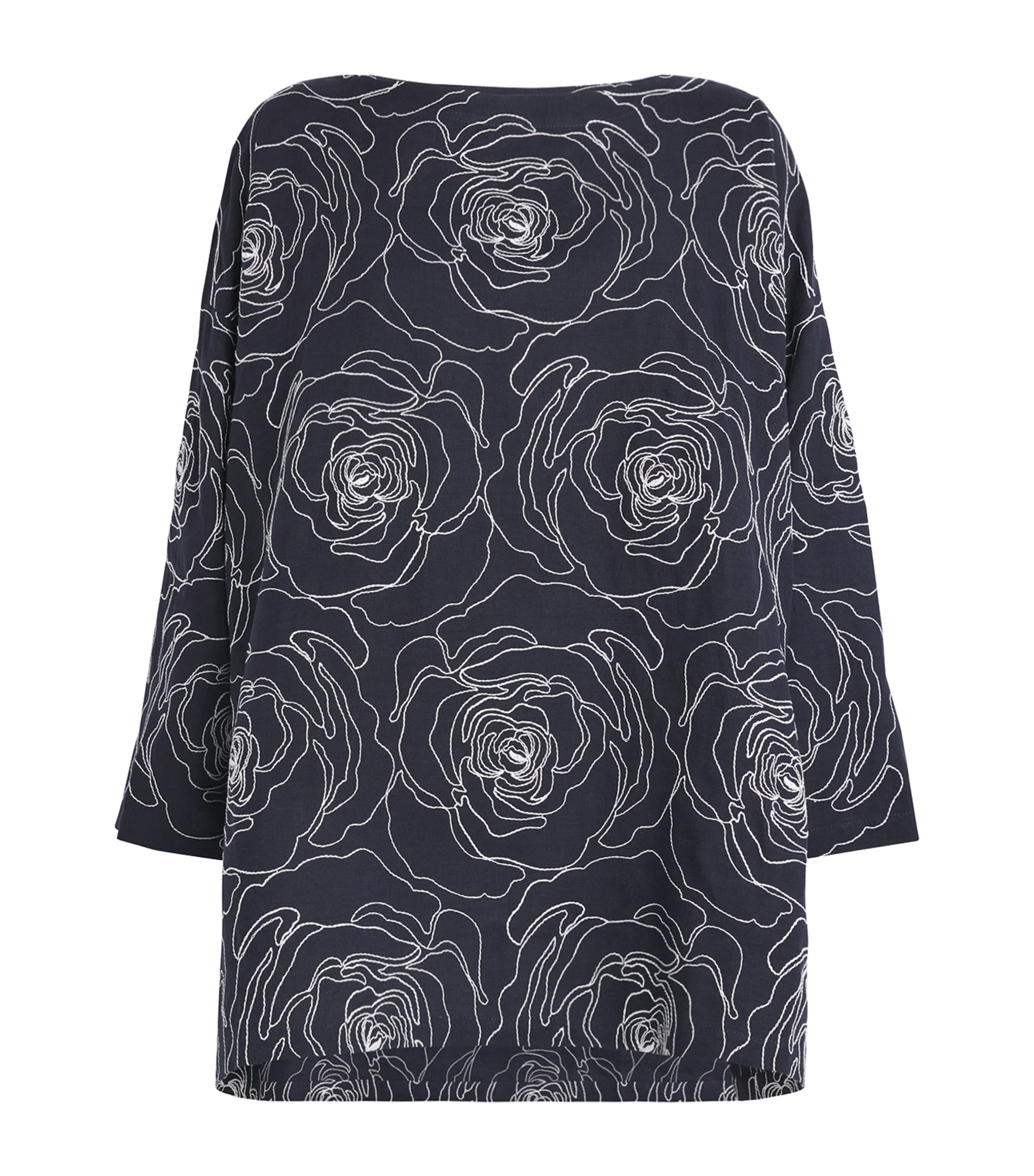 Shop Eskandar Linen-cotton Embroidered Tunic Top