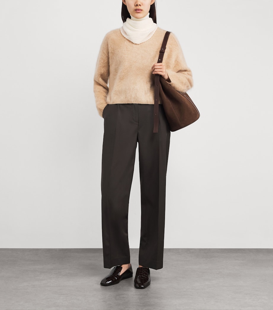 Cashmere-Silk Plissé Scarf 2609 WHITE Image 3