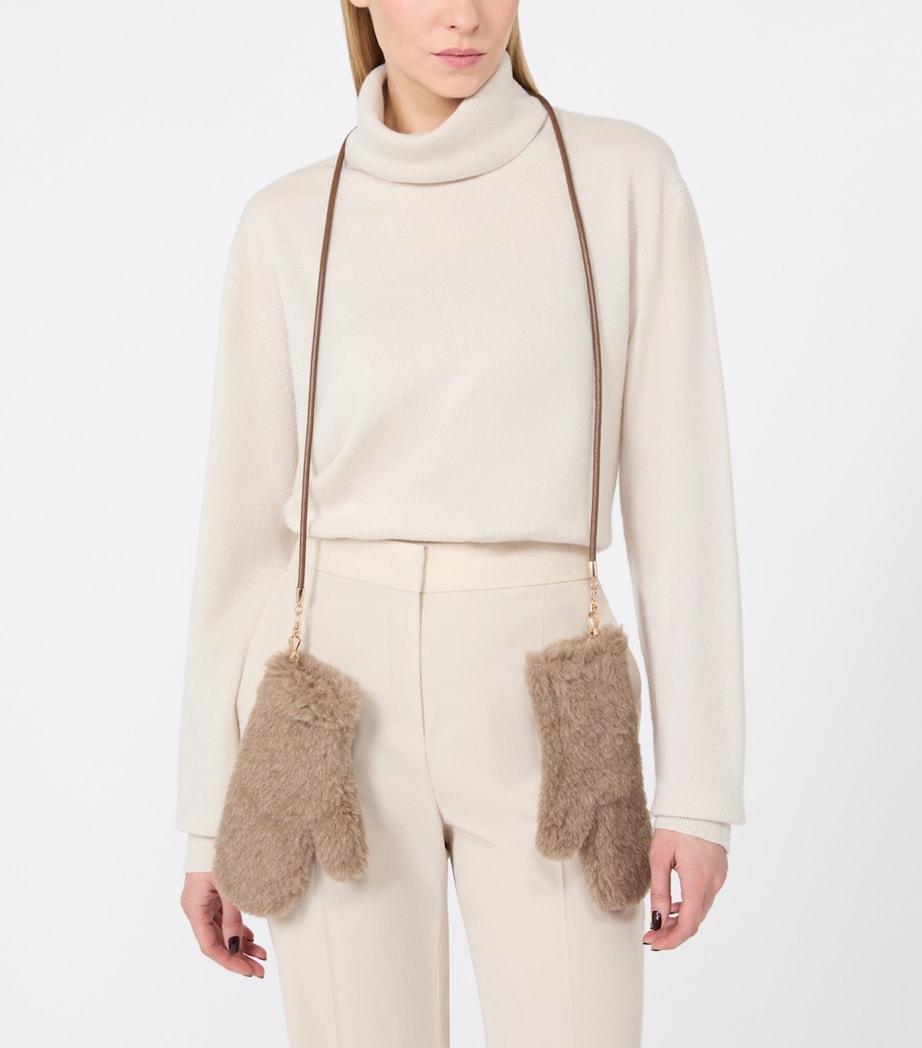 Max Mara Alpaca-Wool-Silk Mittens Beige Golden Image 2
