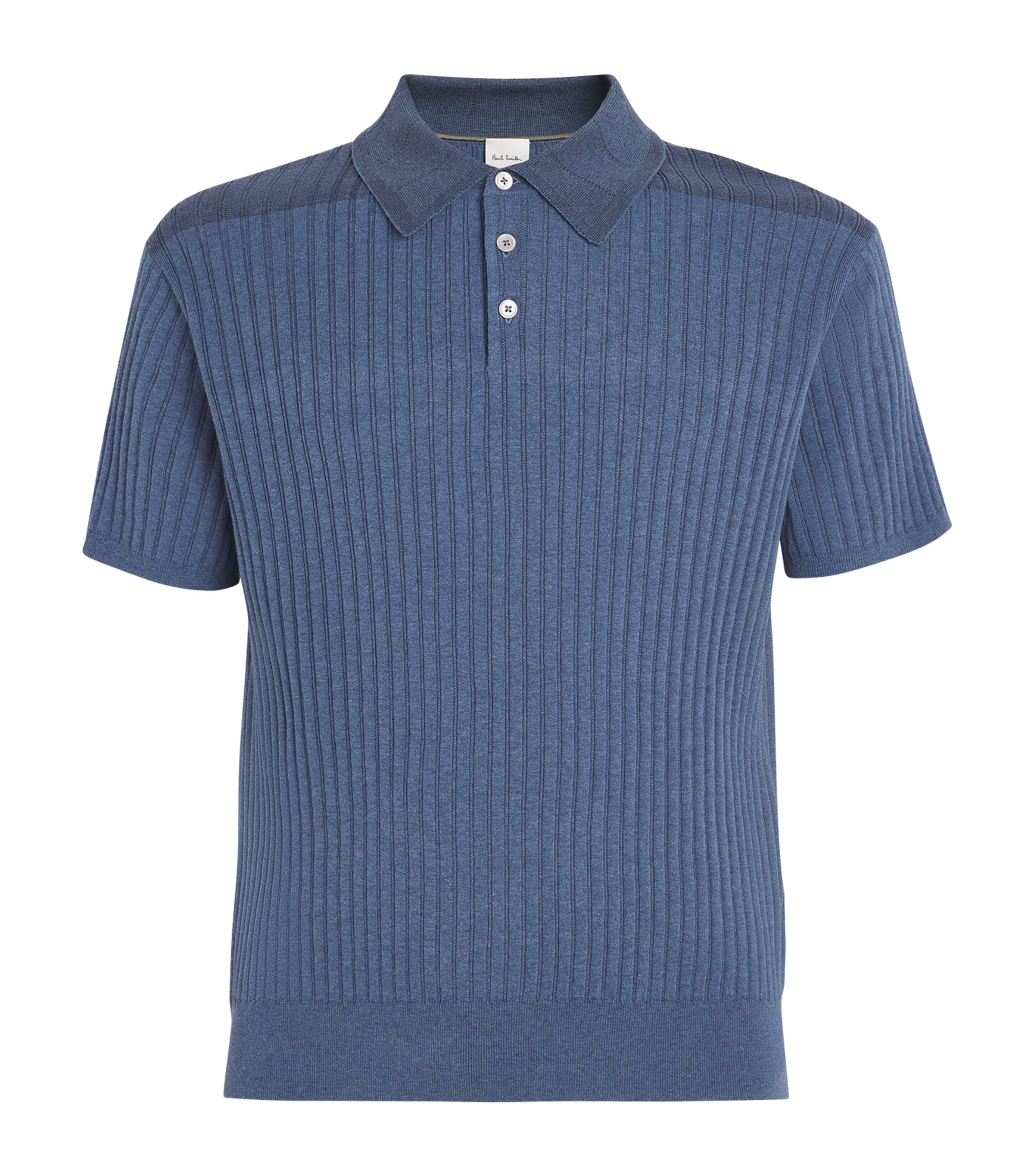 PAUL SMITH COTTON RIB-KNIT POLO SHIRT