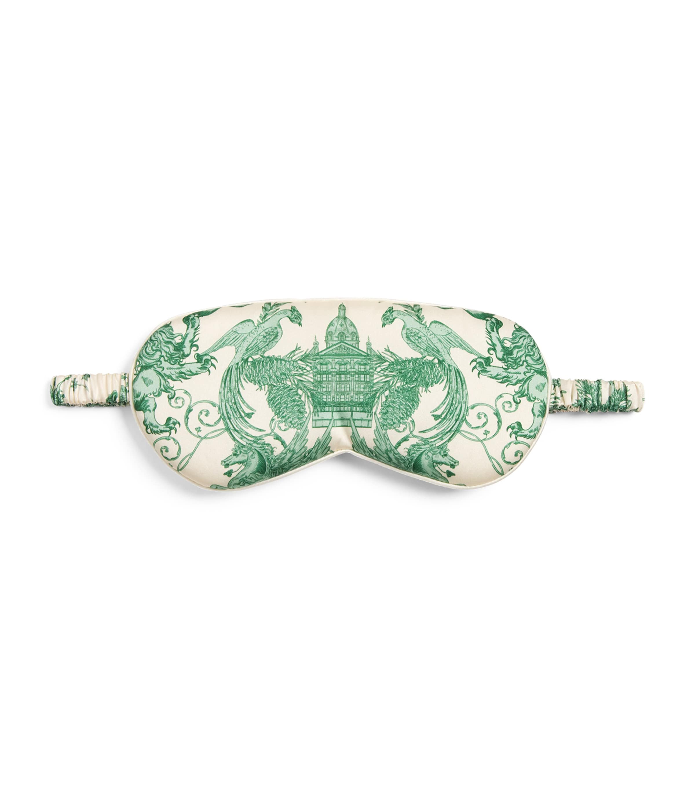 Harrods Womens Silk Menagerie Print Sleep Mask Harrods Green Image 1
