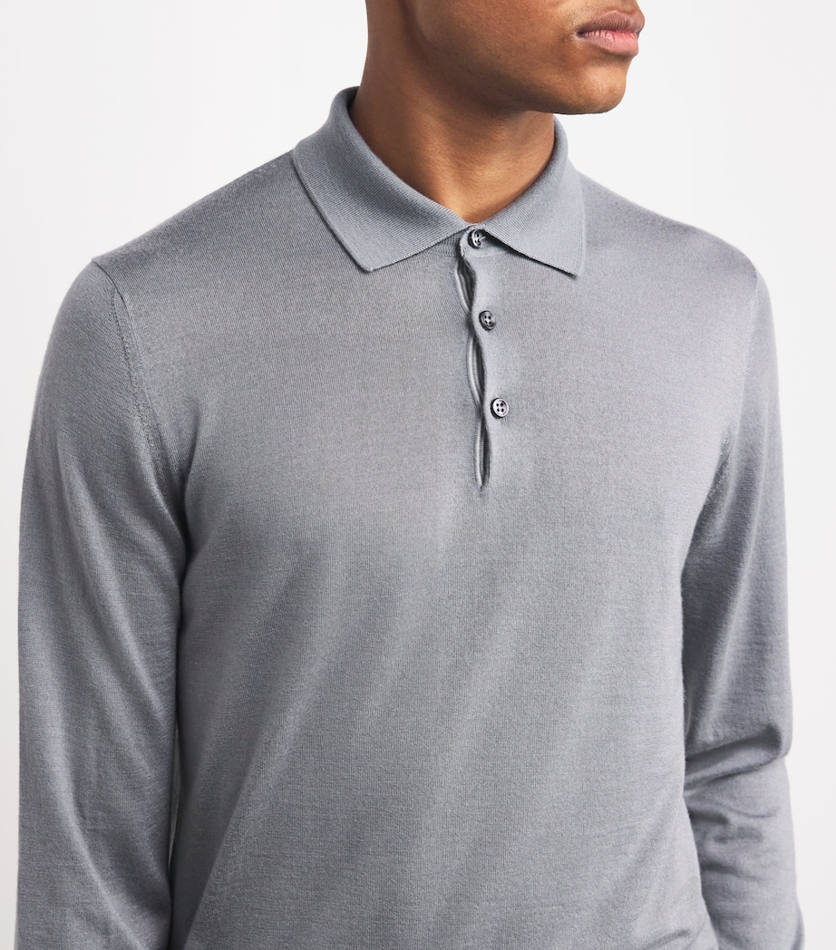 Cashmere-Silk Polo Shirt J.23 - ARGENTO J25 Image 6