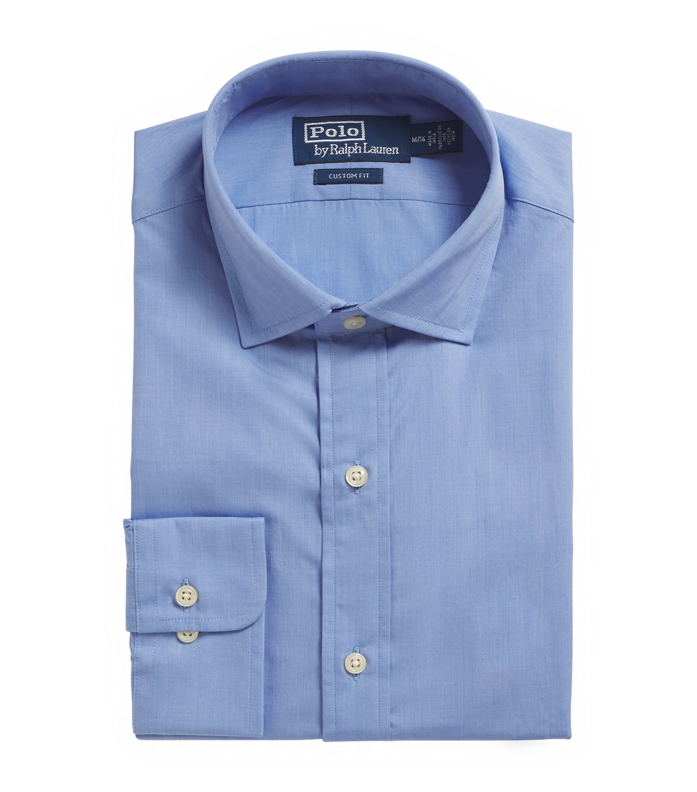 Shop Polo Ralph Lauren Cotton Custom Fit Shirt In Blue