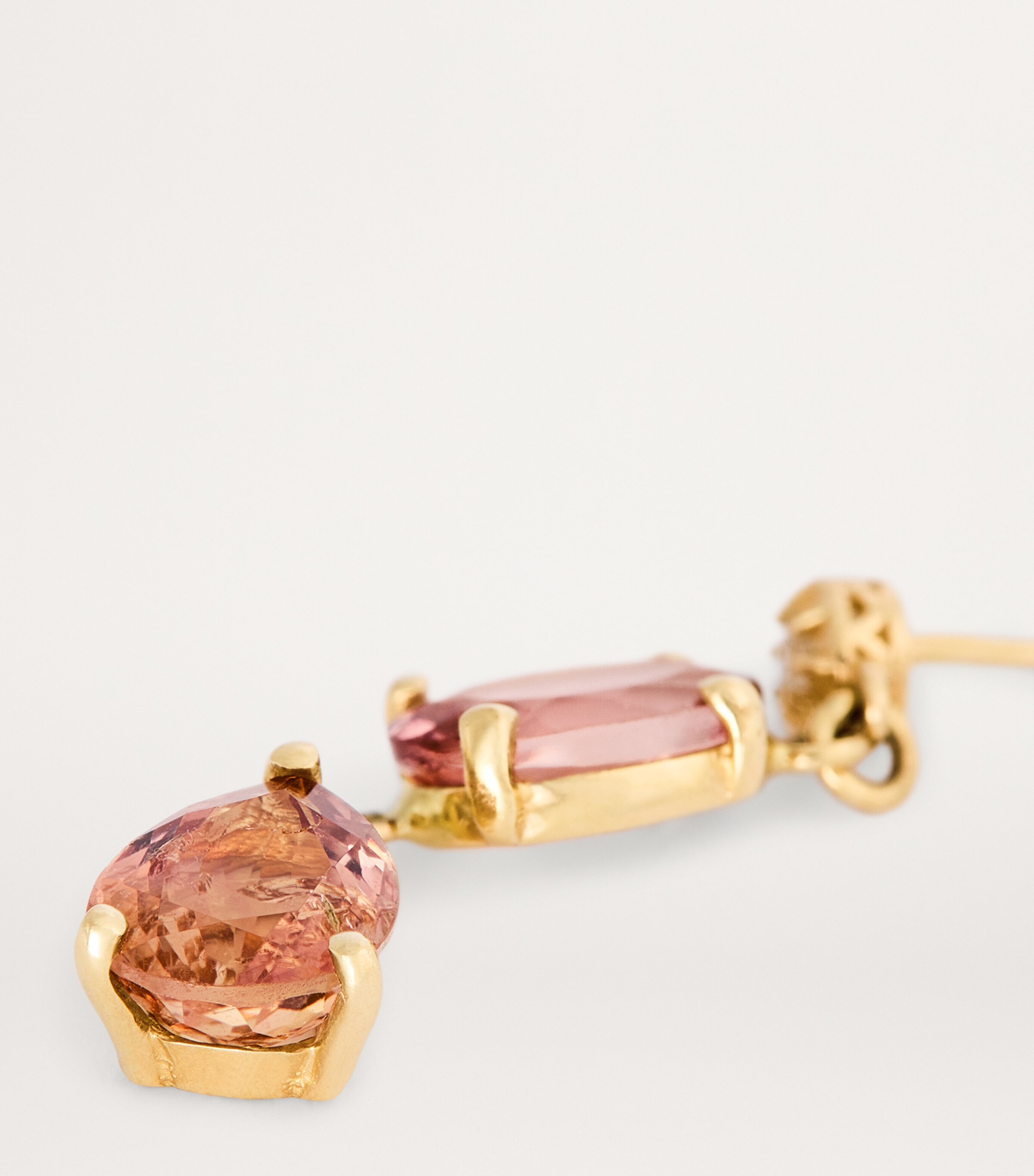 Jacquie Aiche Yellow Gold, Diamond, Morganite and Tourmaline Single Earring Yellow Gold Image 6