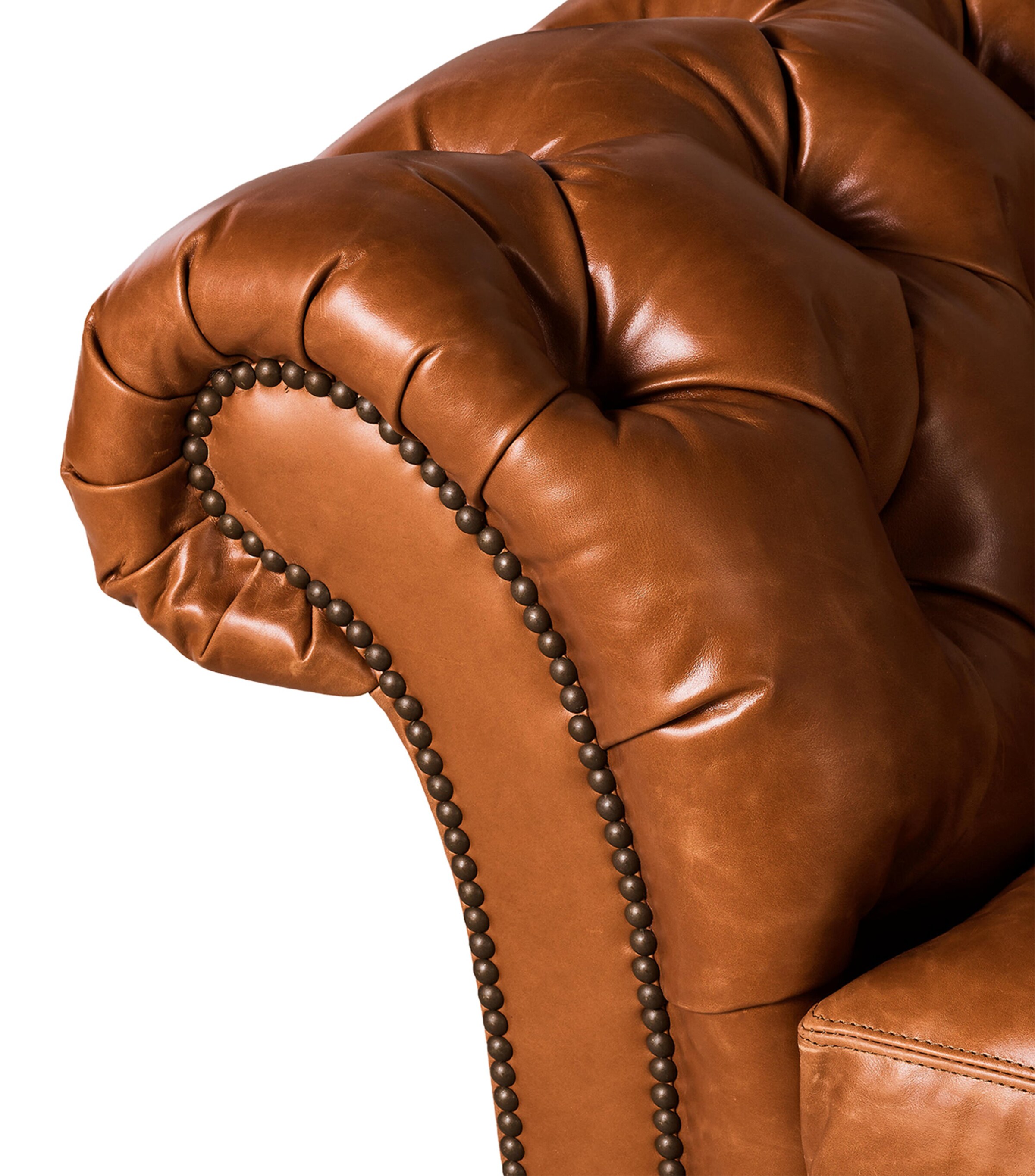 Beech and Leather Brook Street Sofa MEDIUM MAHOGANY Image 6