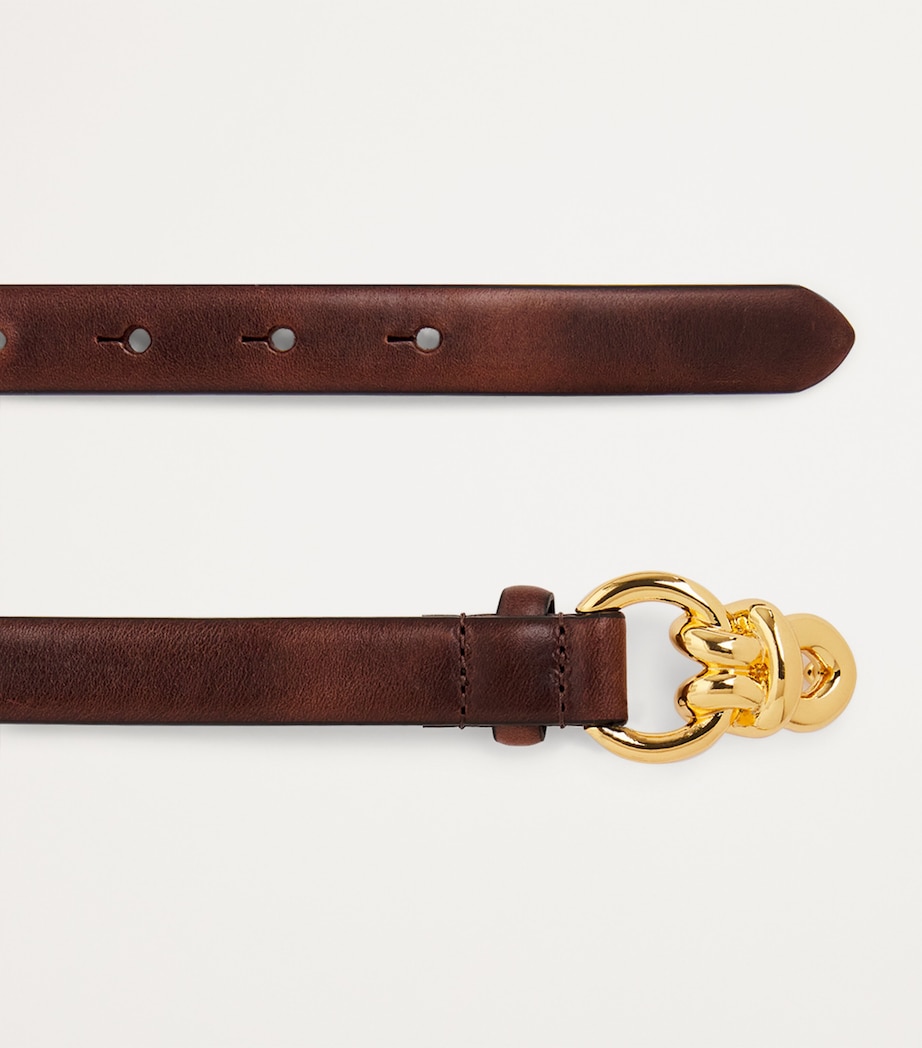 Leather Chain Buckle Belt BROWN Image 4