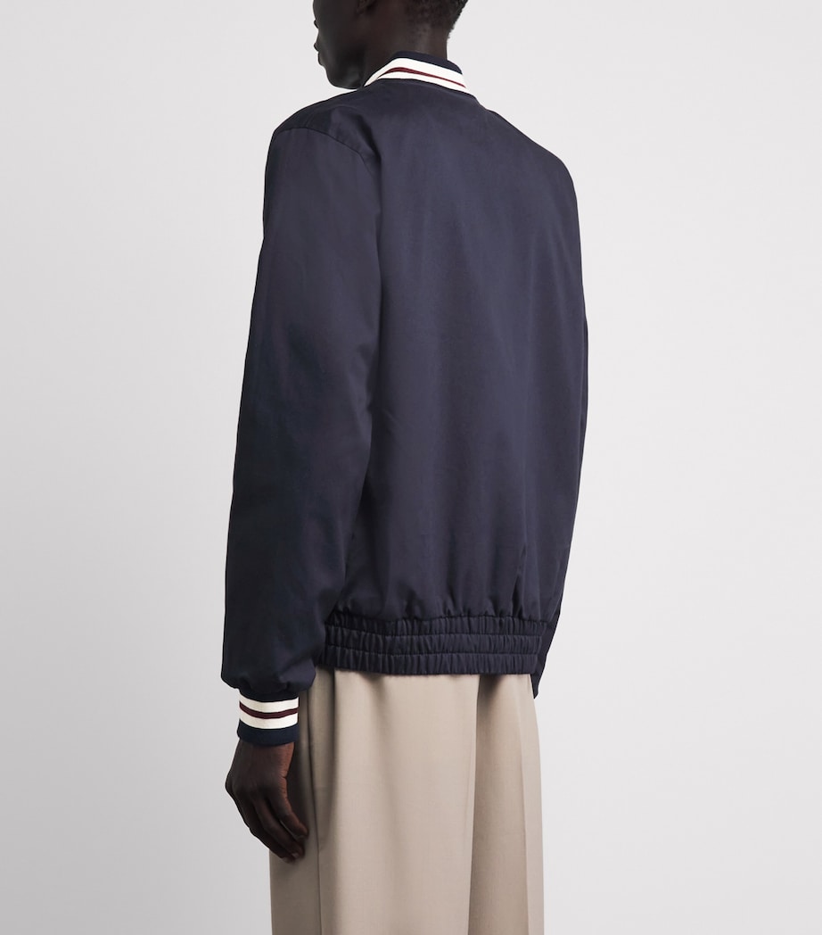 Fred Perry Mens Cotton Tennis Bomber Jacket Navy Image 5