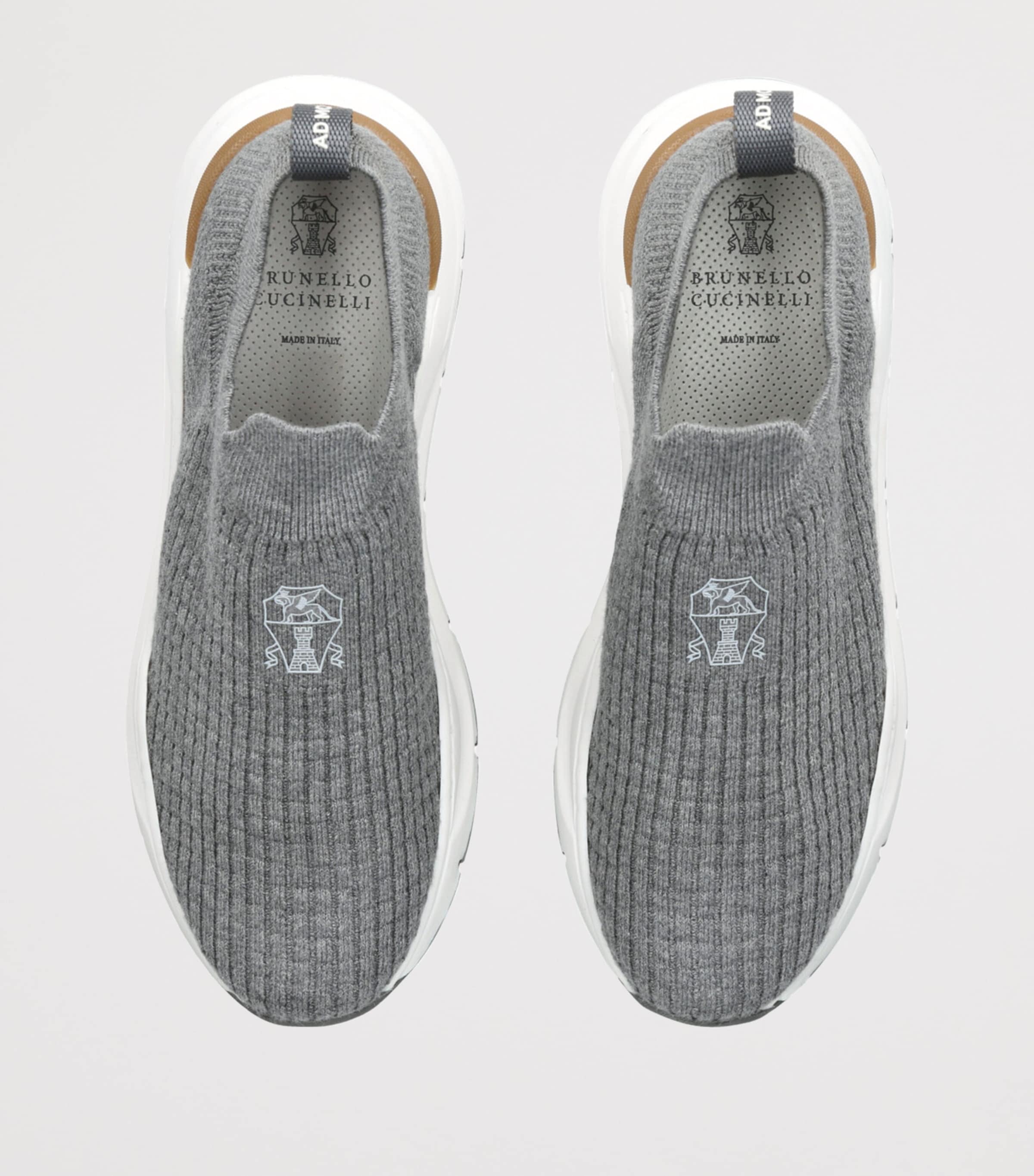 Brunello Cucinelli Knitted Slip-On Sneakers Grey Image 4
