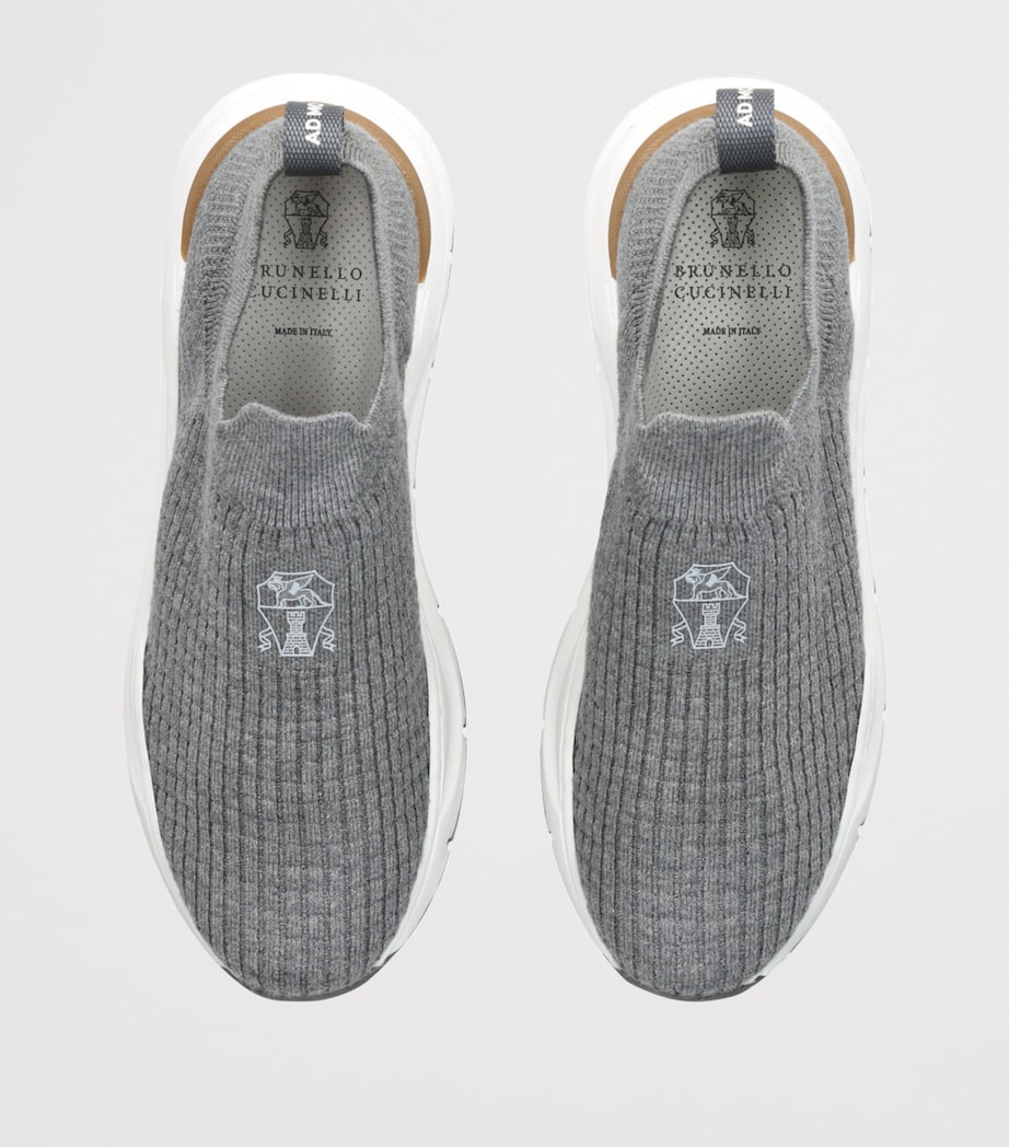 Knitted Slip-On Sneakers GREY Image 4
