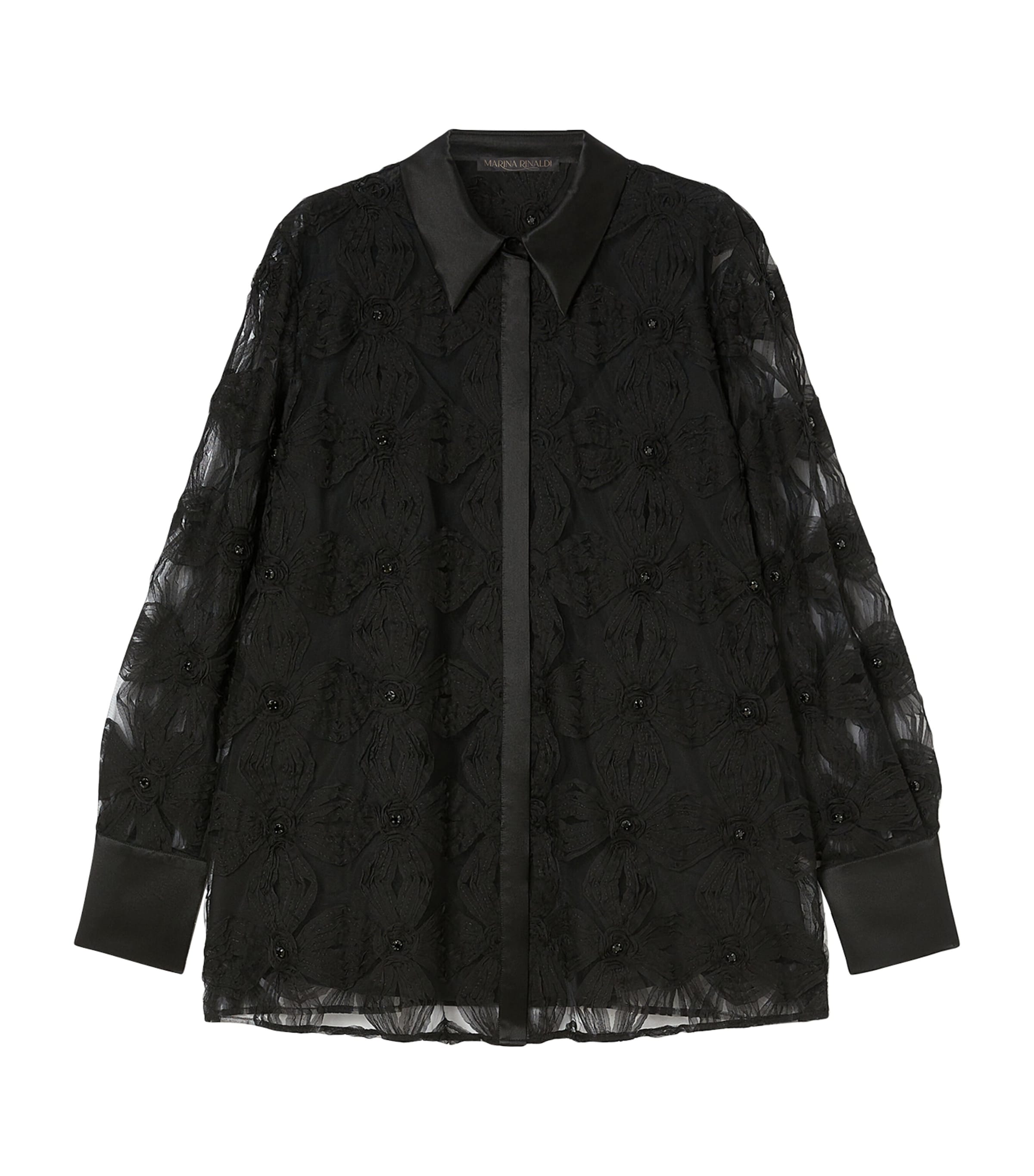 Tulle-Flower Oglio Shirt BLACK Image 1