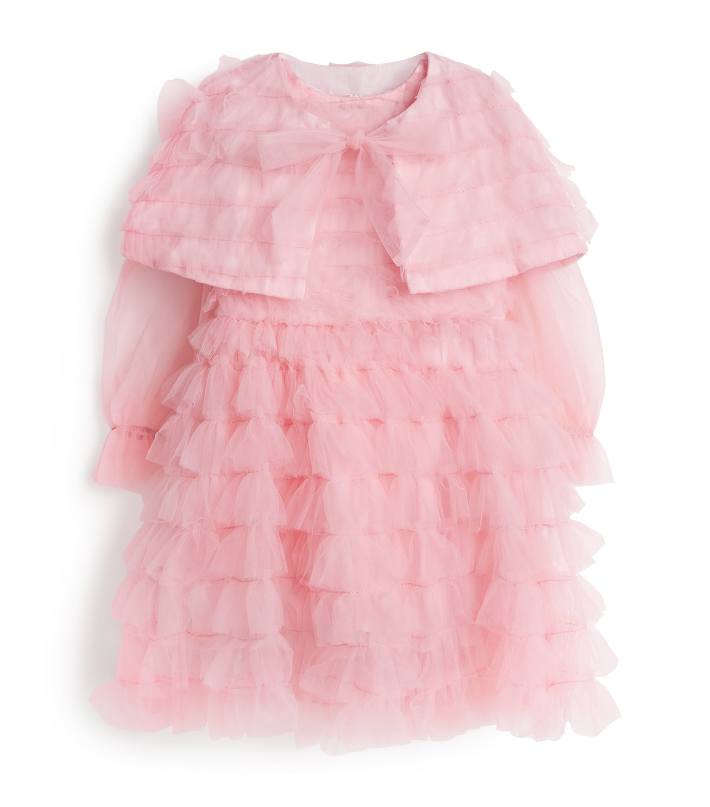Tulle Ruffle Cape Dress (4-16 Years) PINK Image 1