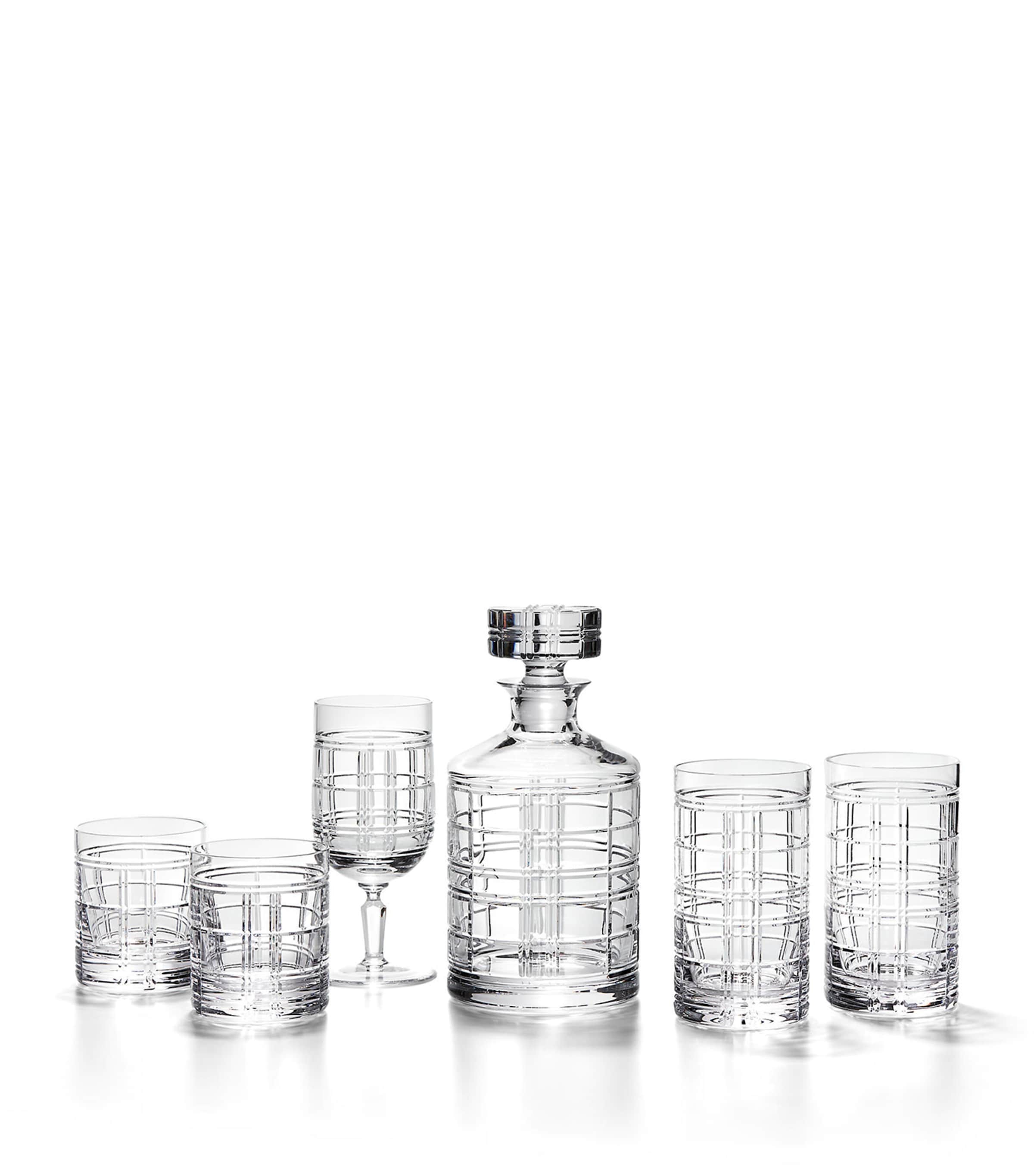 Set of 2 Hudson Plaid Highball Glasses CLEAR Image 3