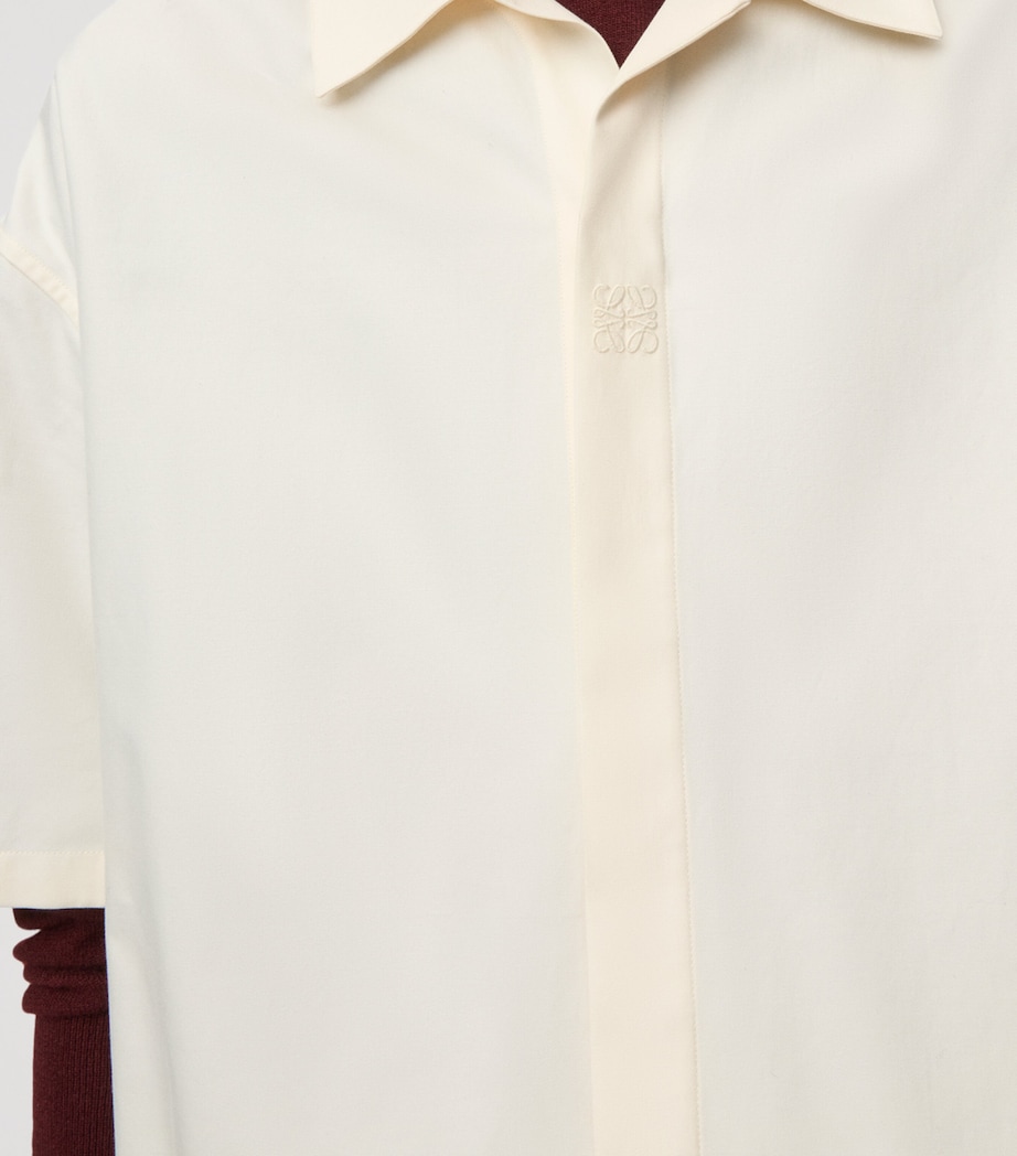 LOEWE Mens Cotton Short-Sleeve Shirt White Image 5