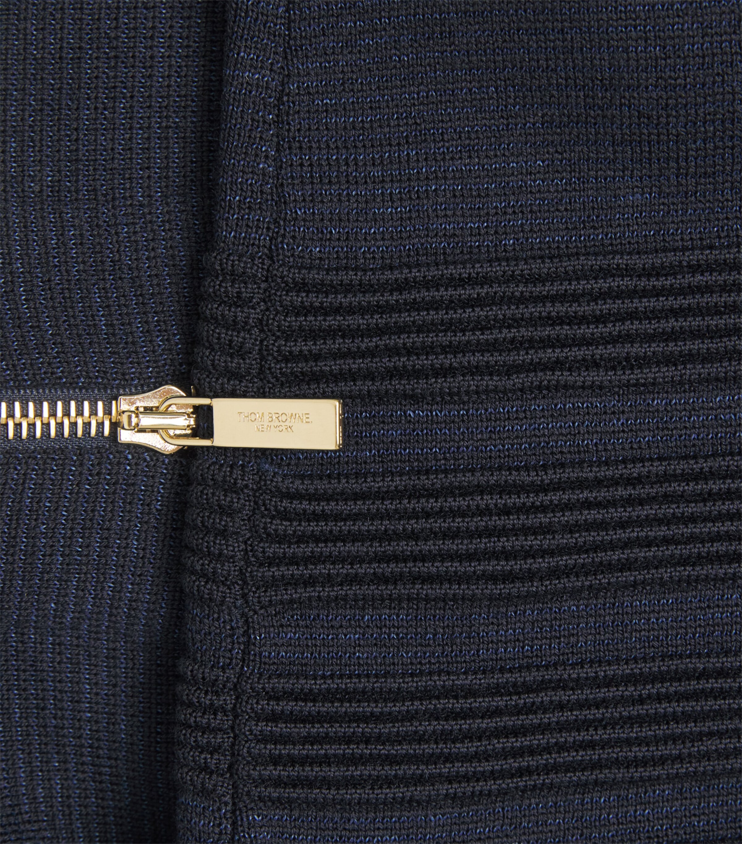 Thom Browne Mens Virgin Wool-Blend Bomber Jacket Navy Image 6